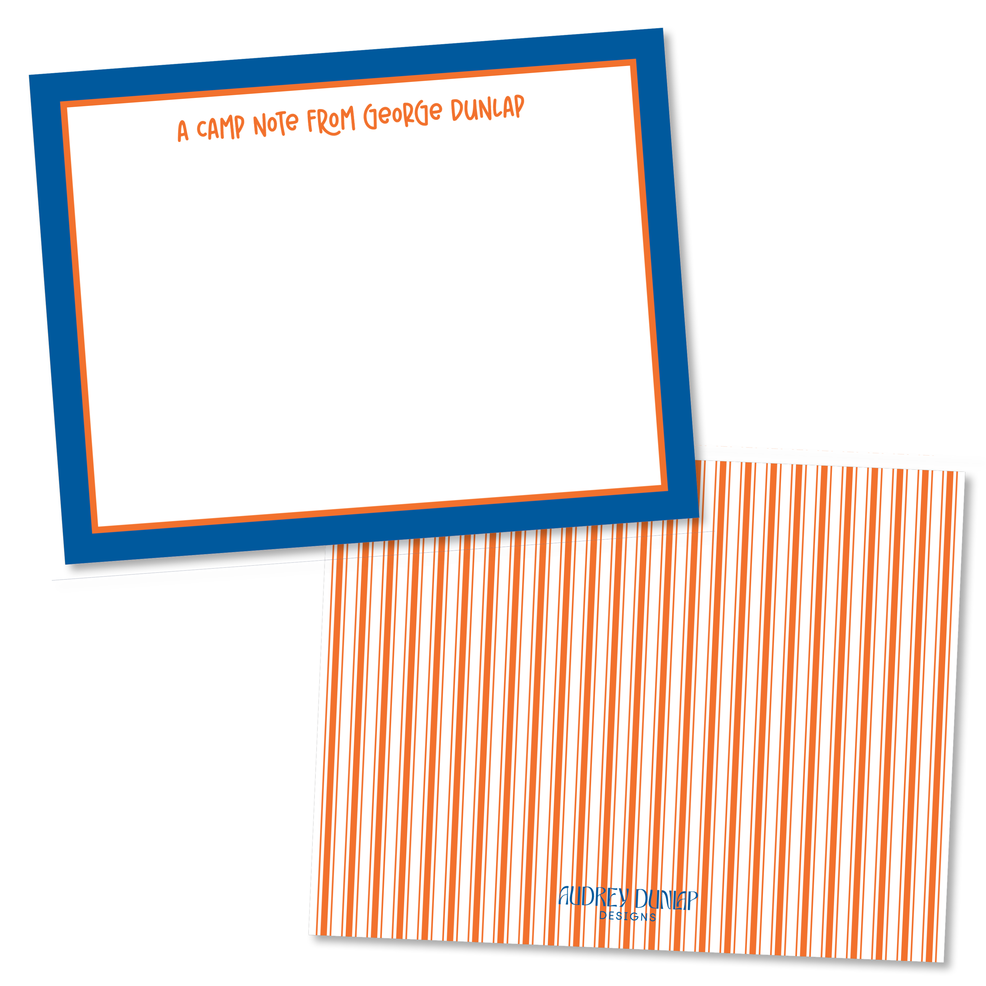 Straight Border Camp Note Stationery