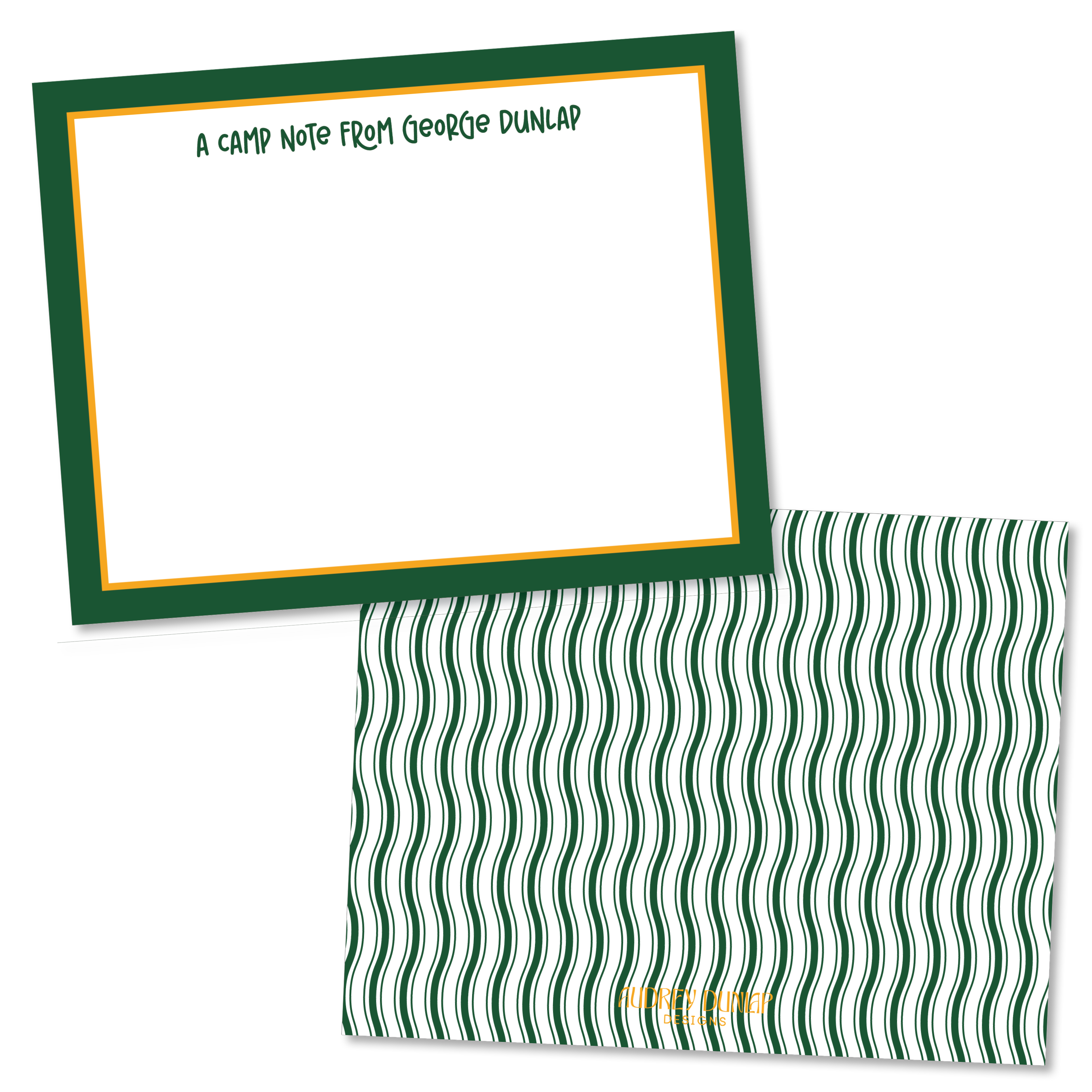 Straight Border Camp Note Stationery