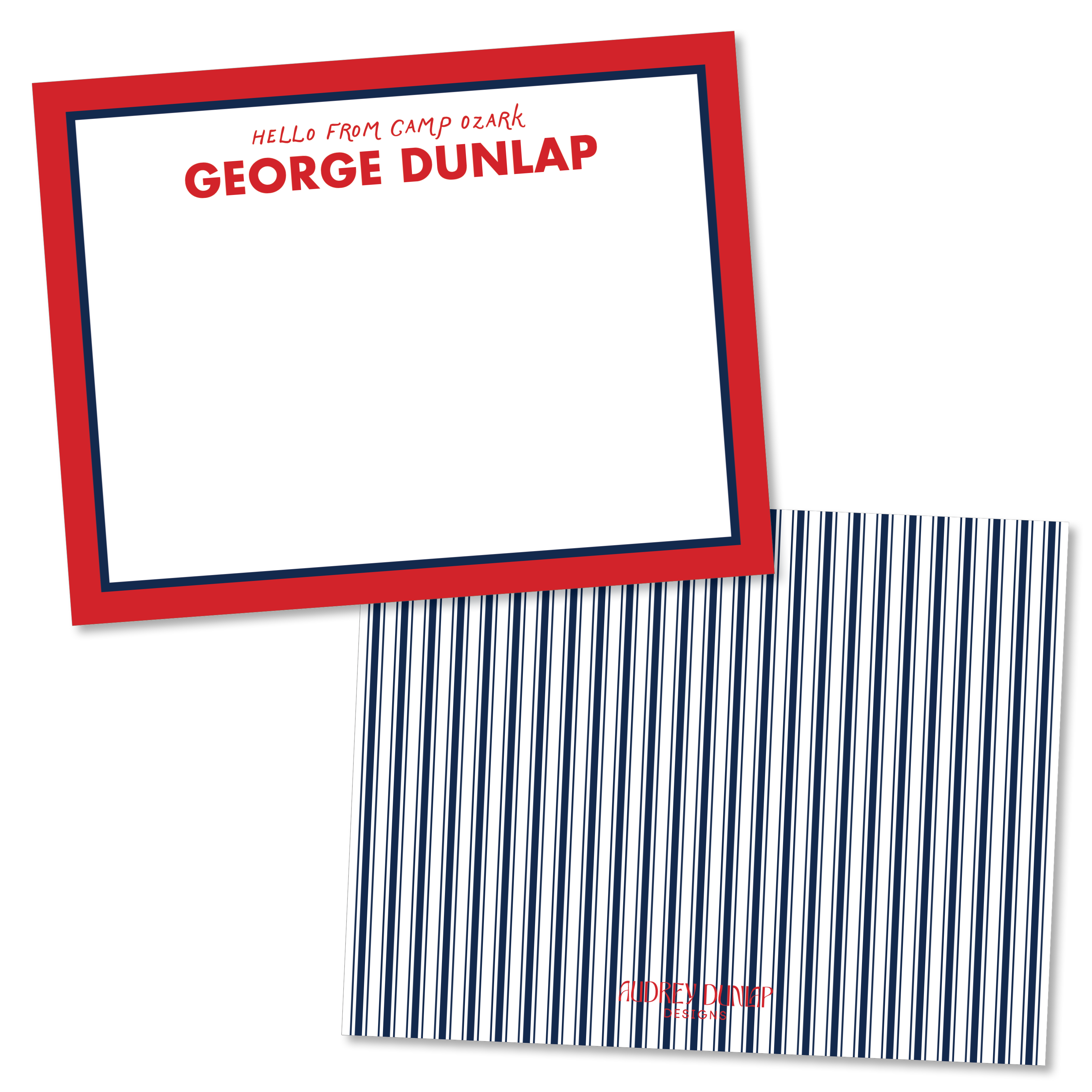 Hello From Camp Straight Border Stationery