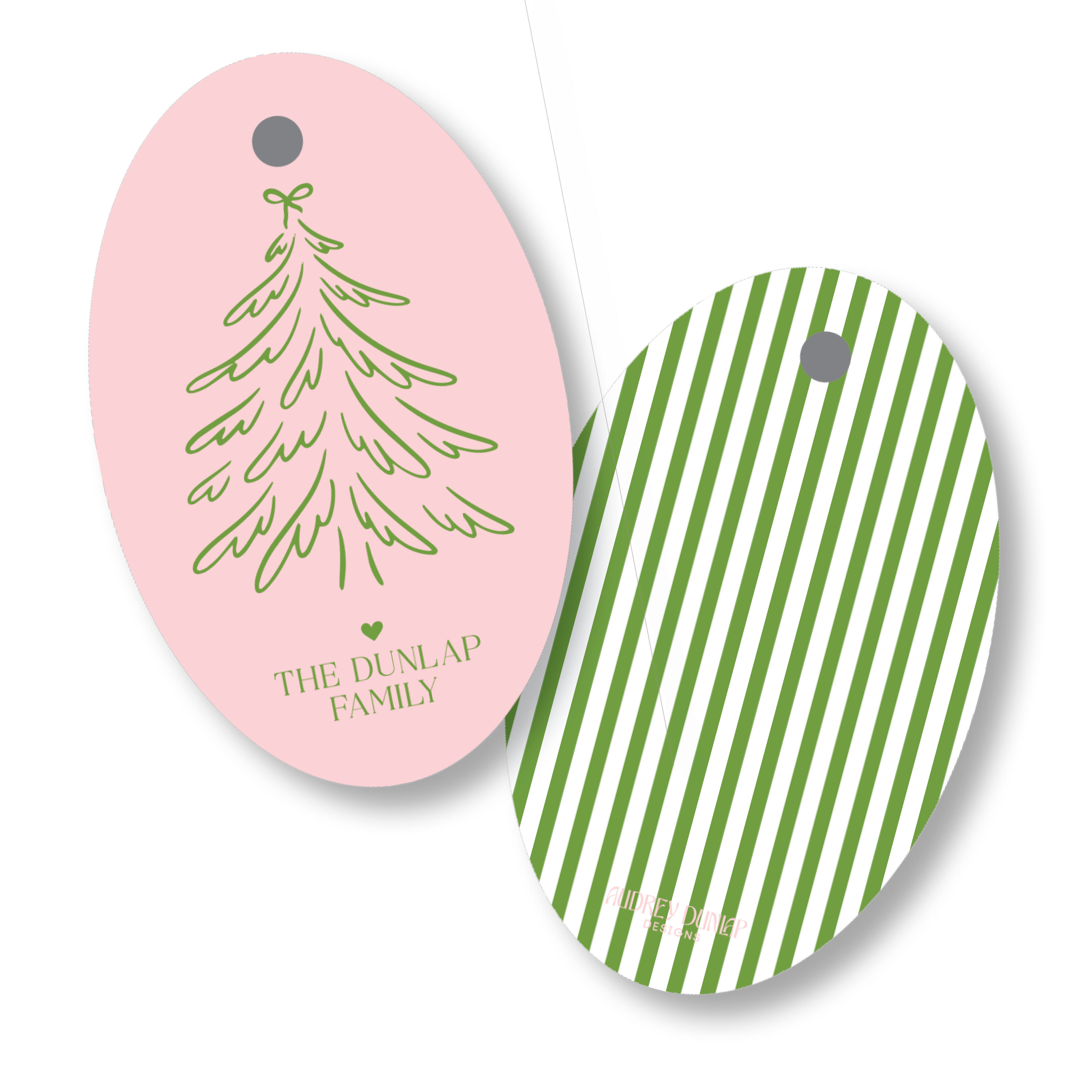 Christmas Tree Oval Tag