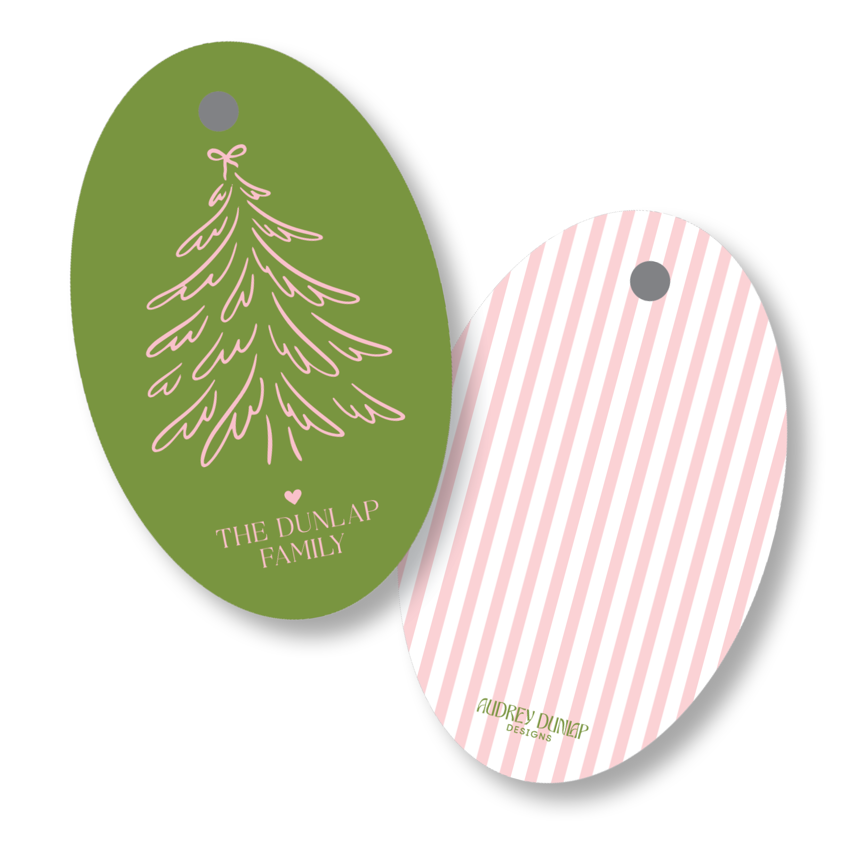 Christmas Tree Oval Tag