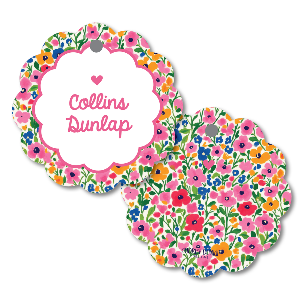 Flowers Scalloped Tag