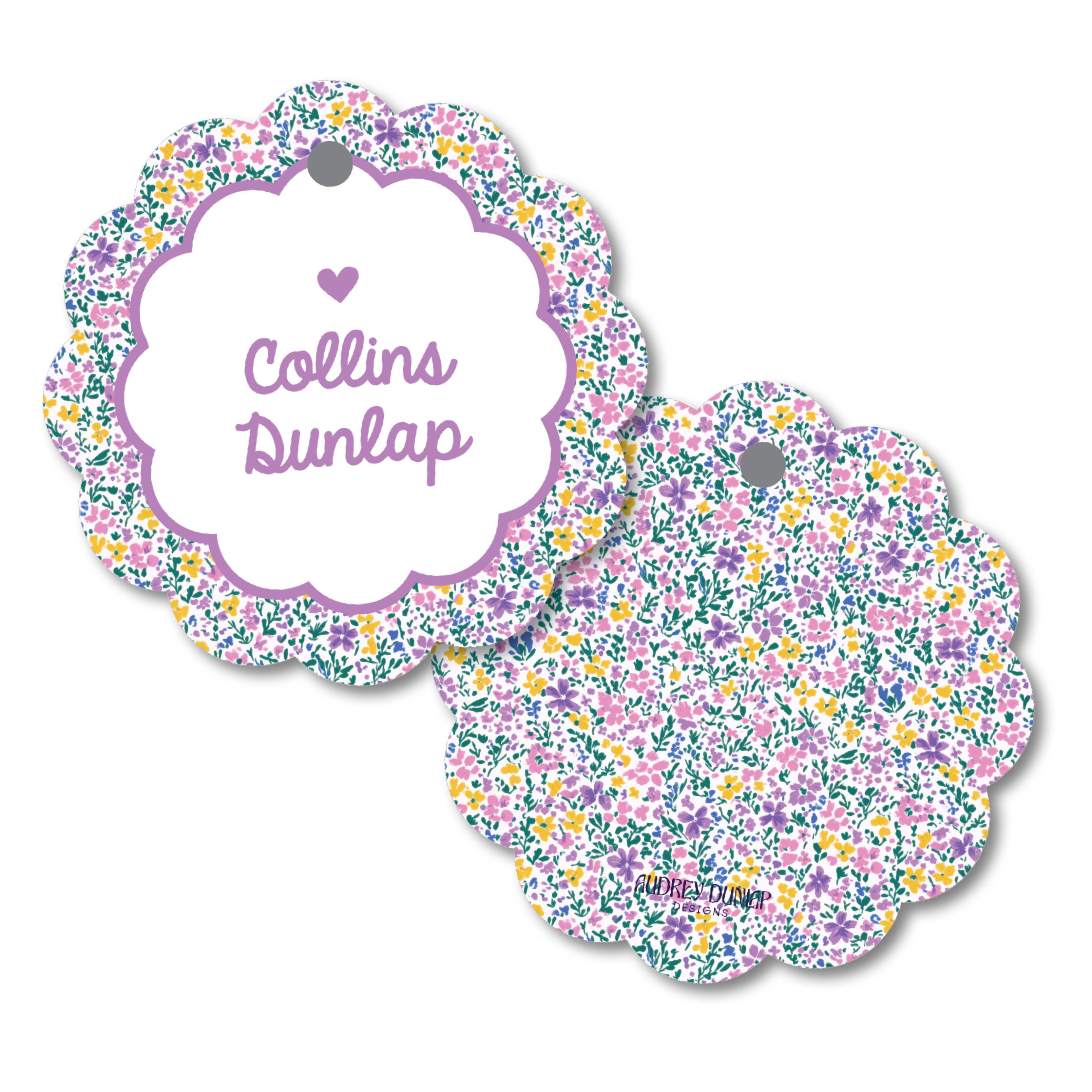 Flowers Scalloped Tag