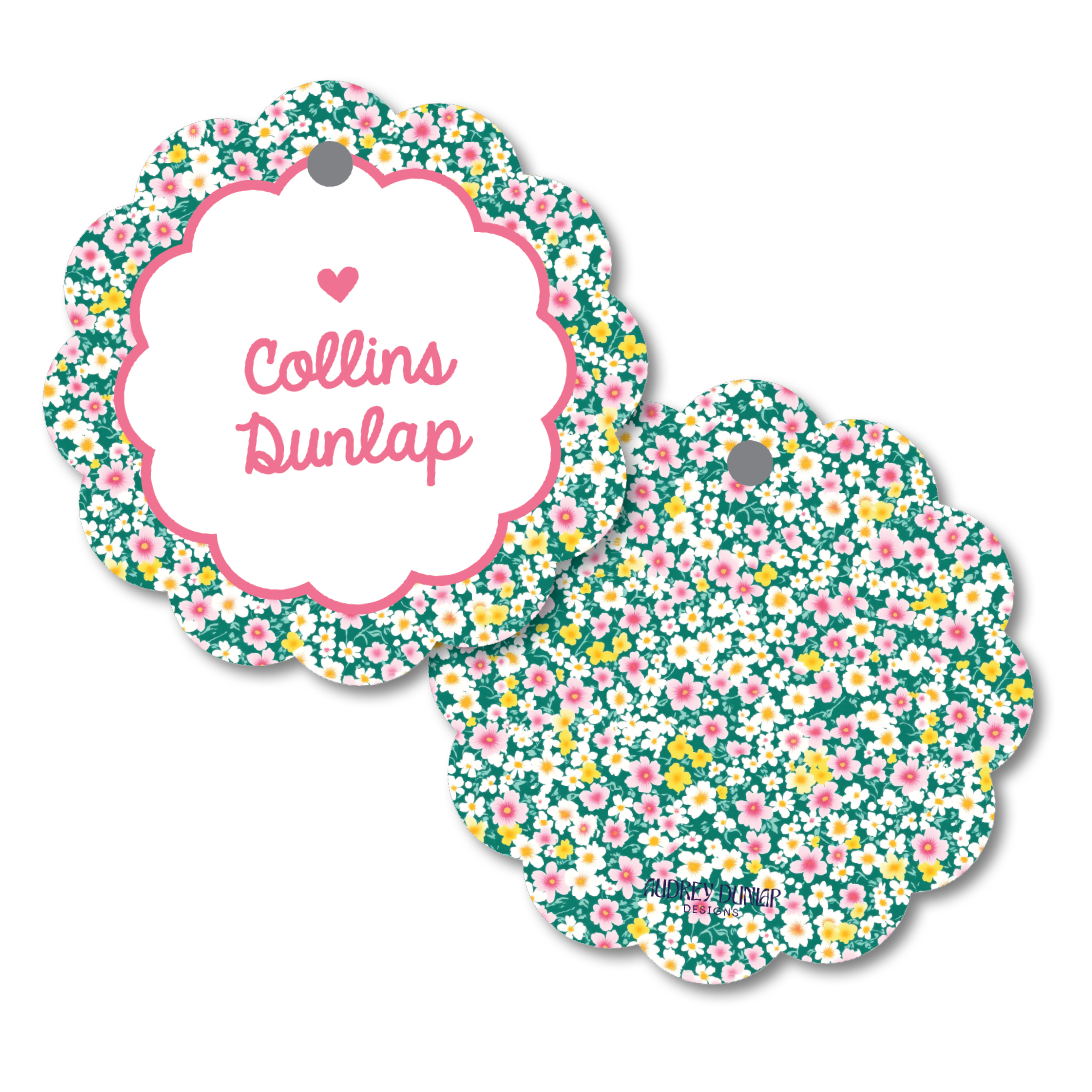 Flowers Scalloped Tag
