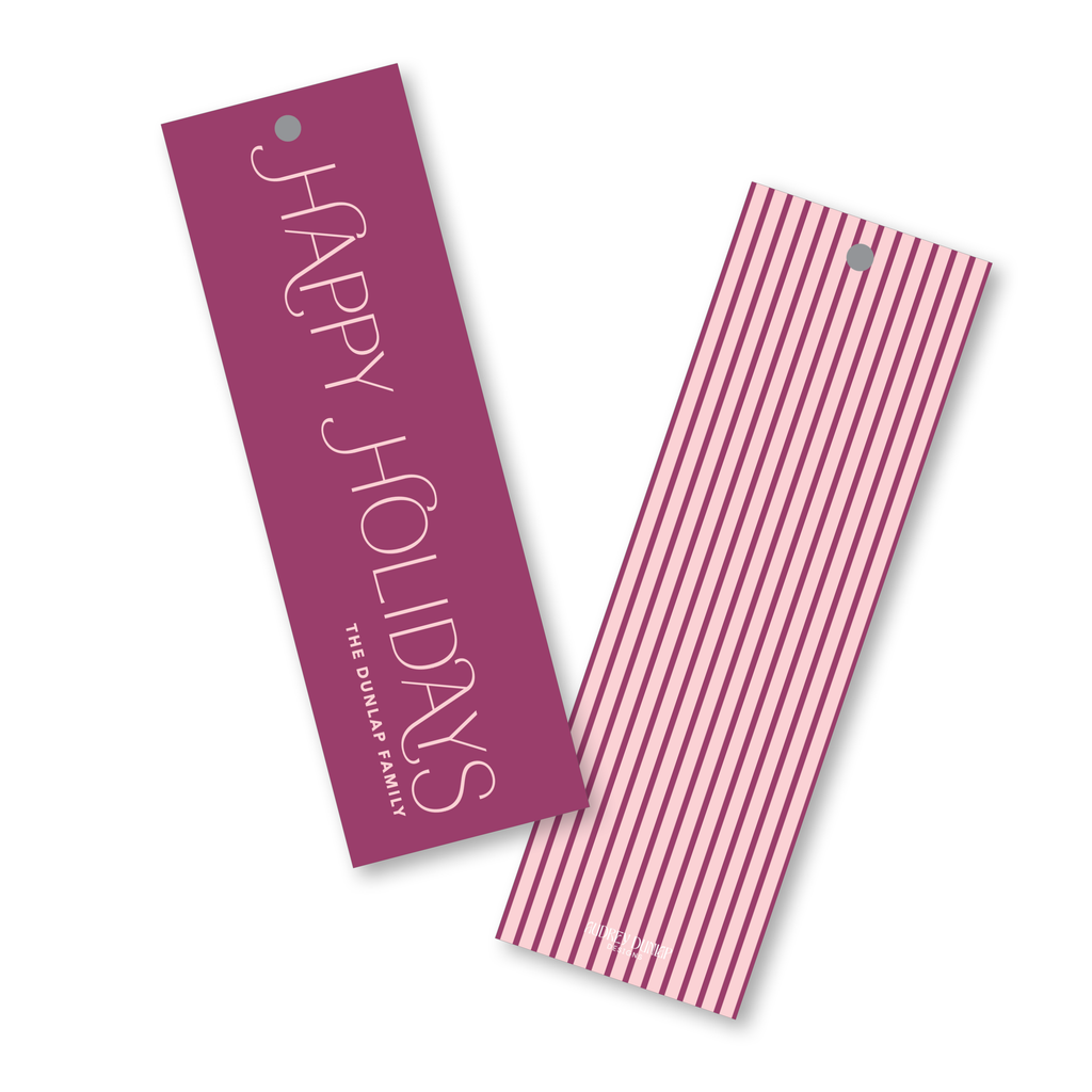 Happy Holidays Rectangle Skinny Tag