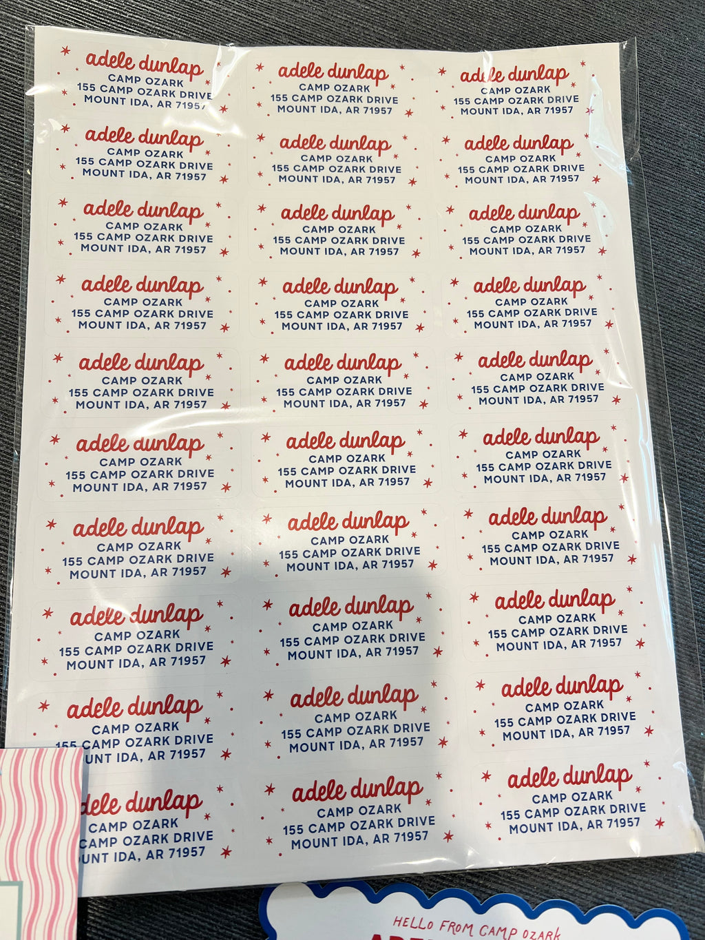 Script & Stars Return Address Label