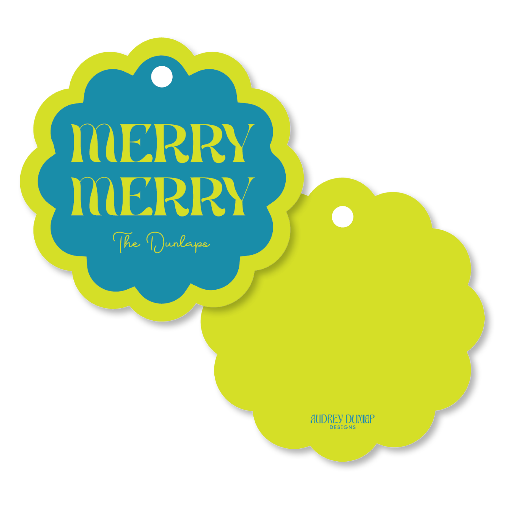 Merry Merry Scalloped Tag