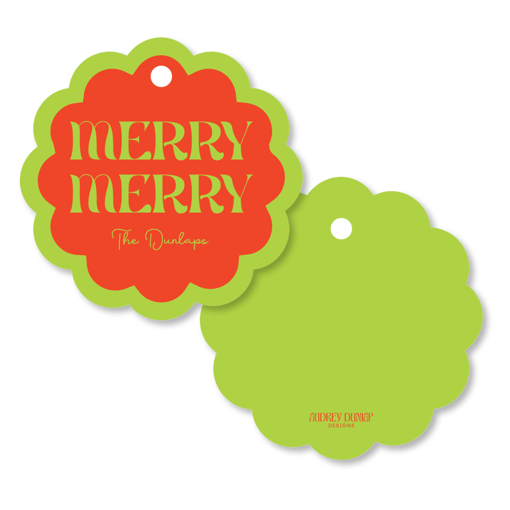 Merry Merry Scalloped Tag