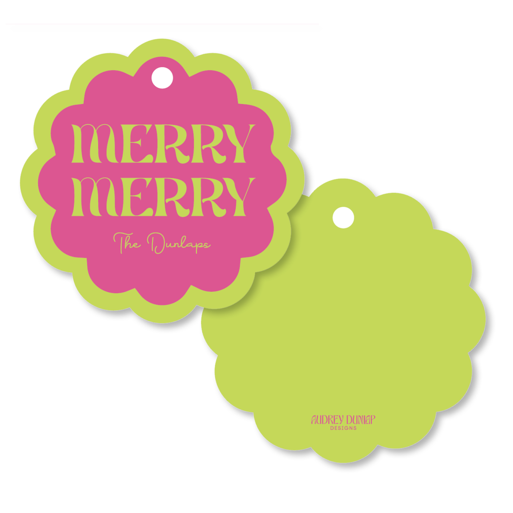 Merry Merry Scalloped Tag