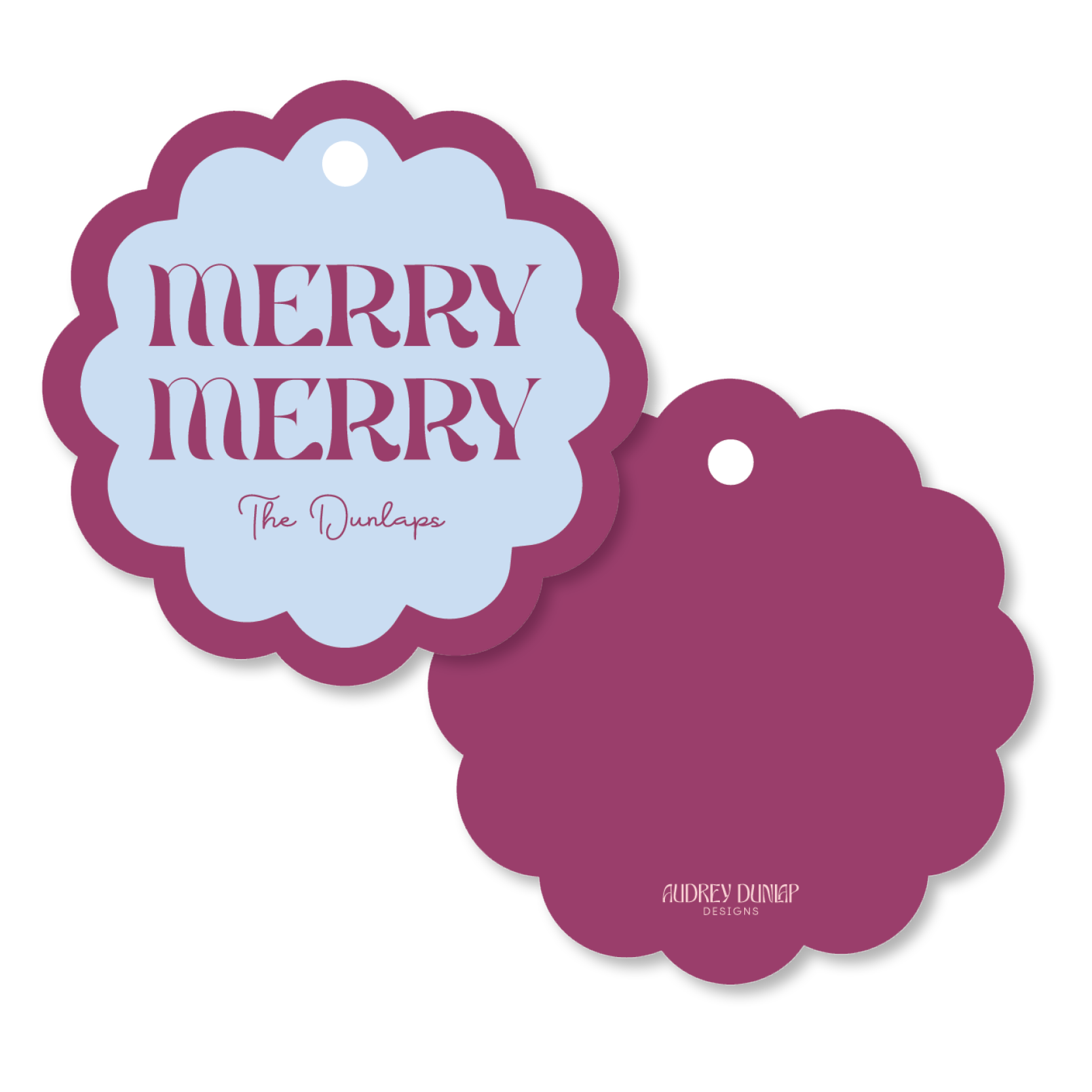 Merry Merry Scalloped Tag