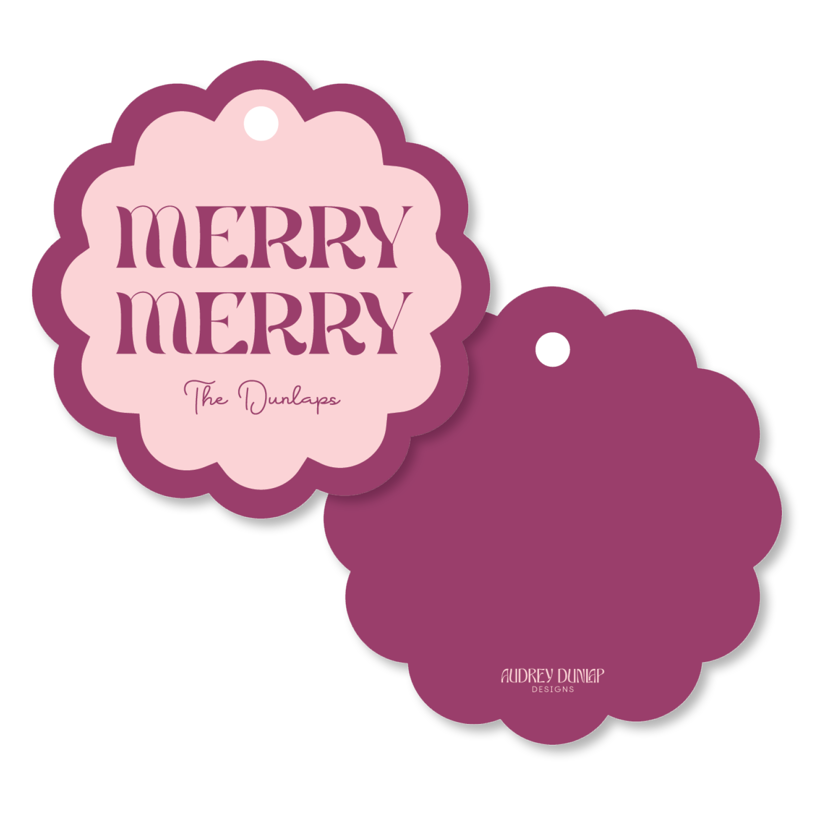 Merry Merry Scalloped Tag