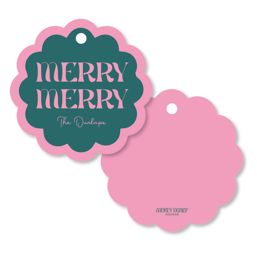 Merry Merry Scalloped Tag