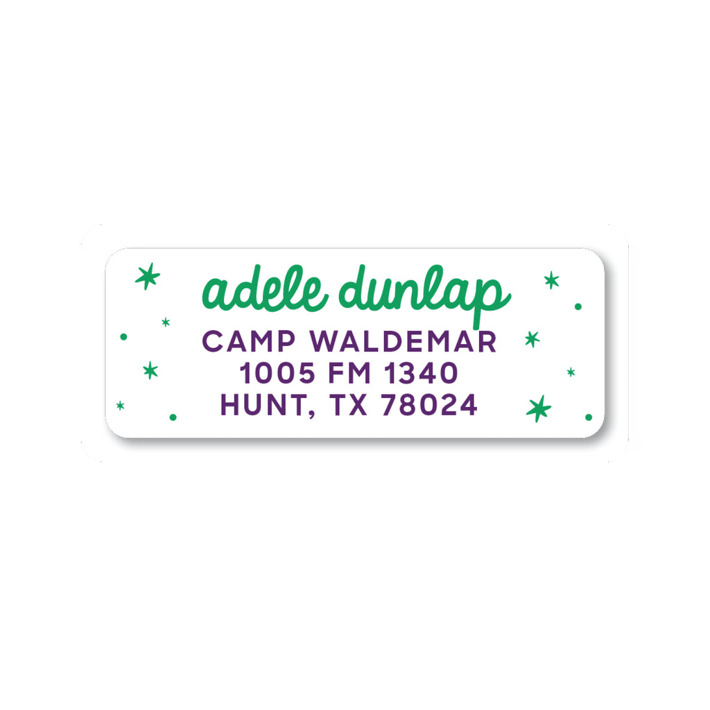 Script & Stars Return Address Label