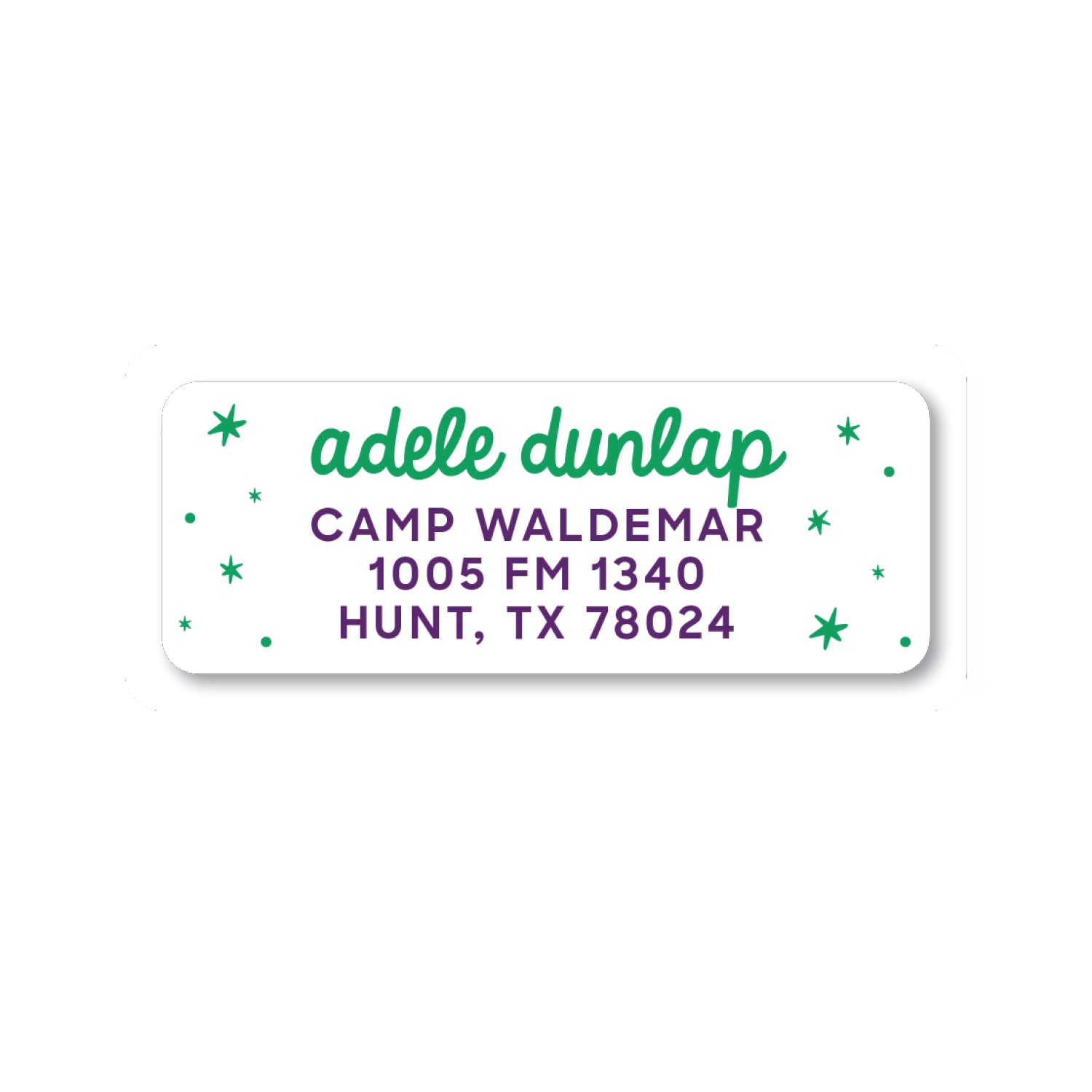 Script & Stars Return Address Label