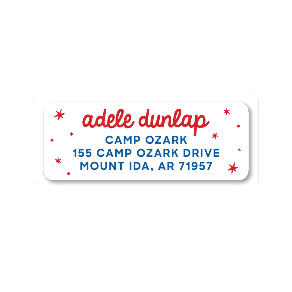 Script & Stars Return Address Label