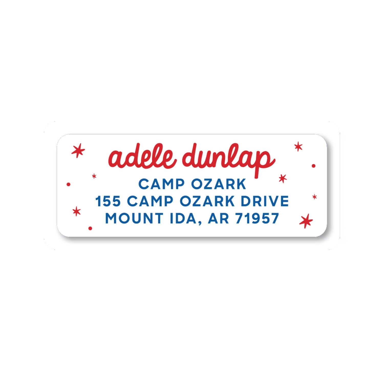 Script & Stars Return Address Label