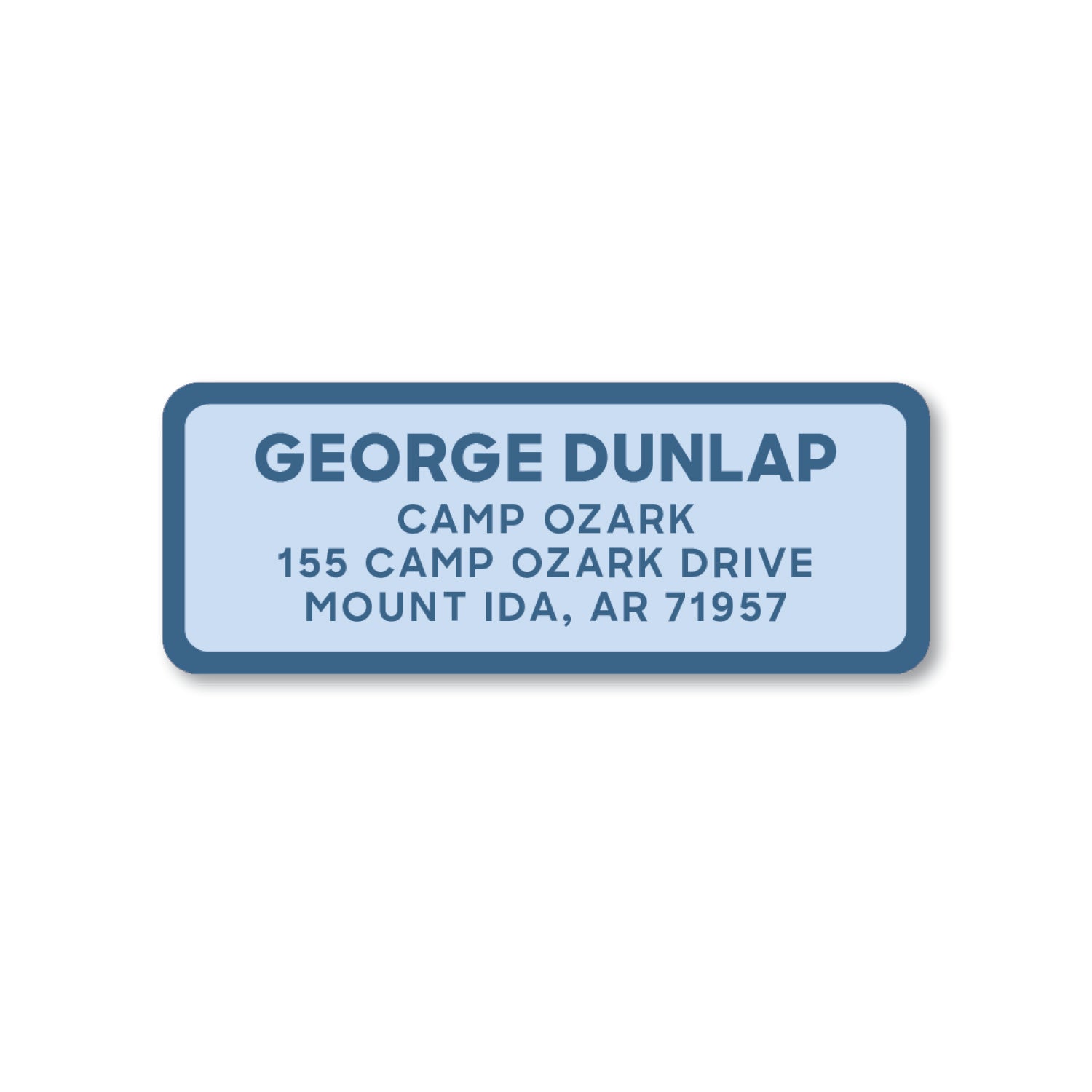 Background Color with Border Block Print Return Address Label