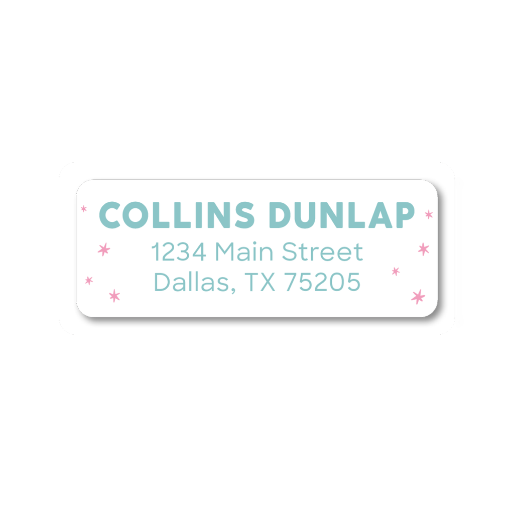 Block Print & Stars Return Address Label