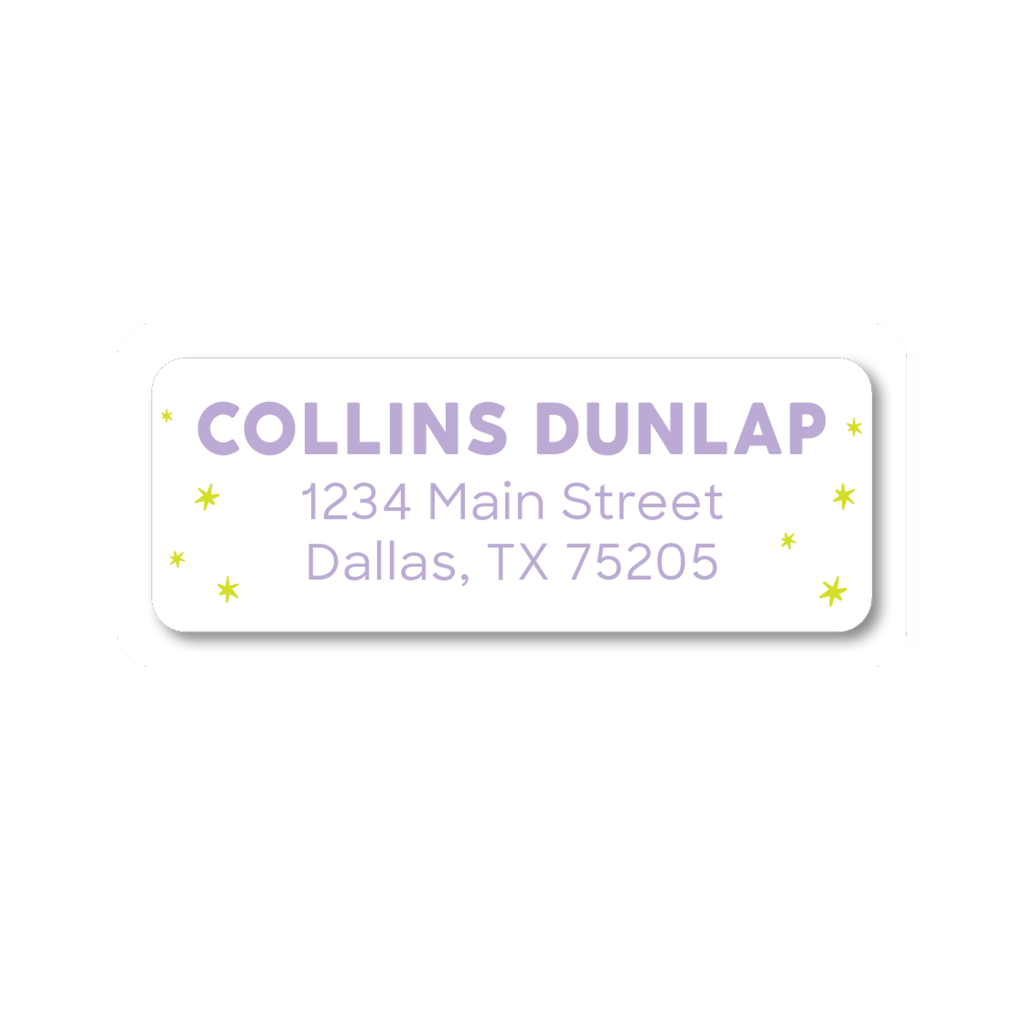 Block Print & Stars Return Address Label