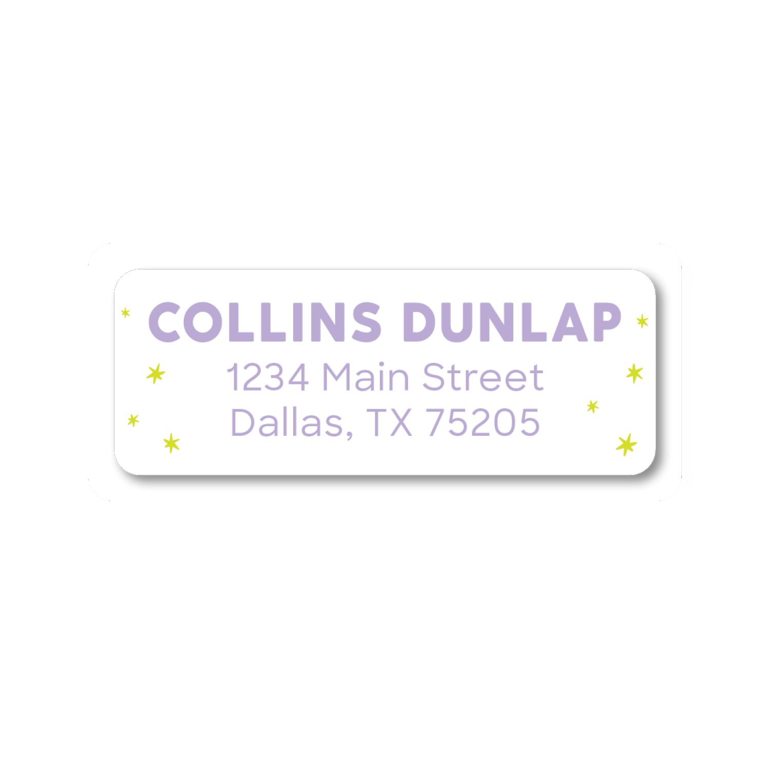 Block Print & Stars Return Address Label
