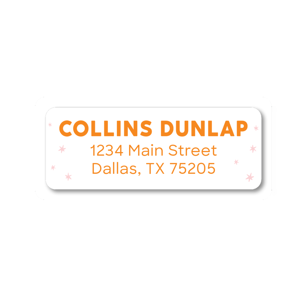 Block Print & Stars Return Address Label