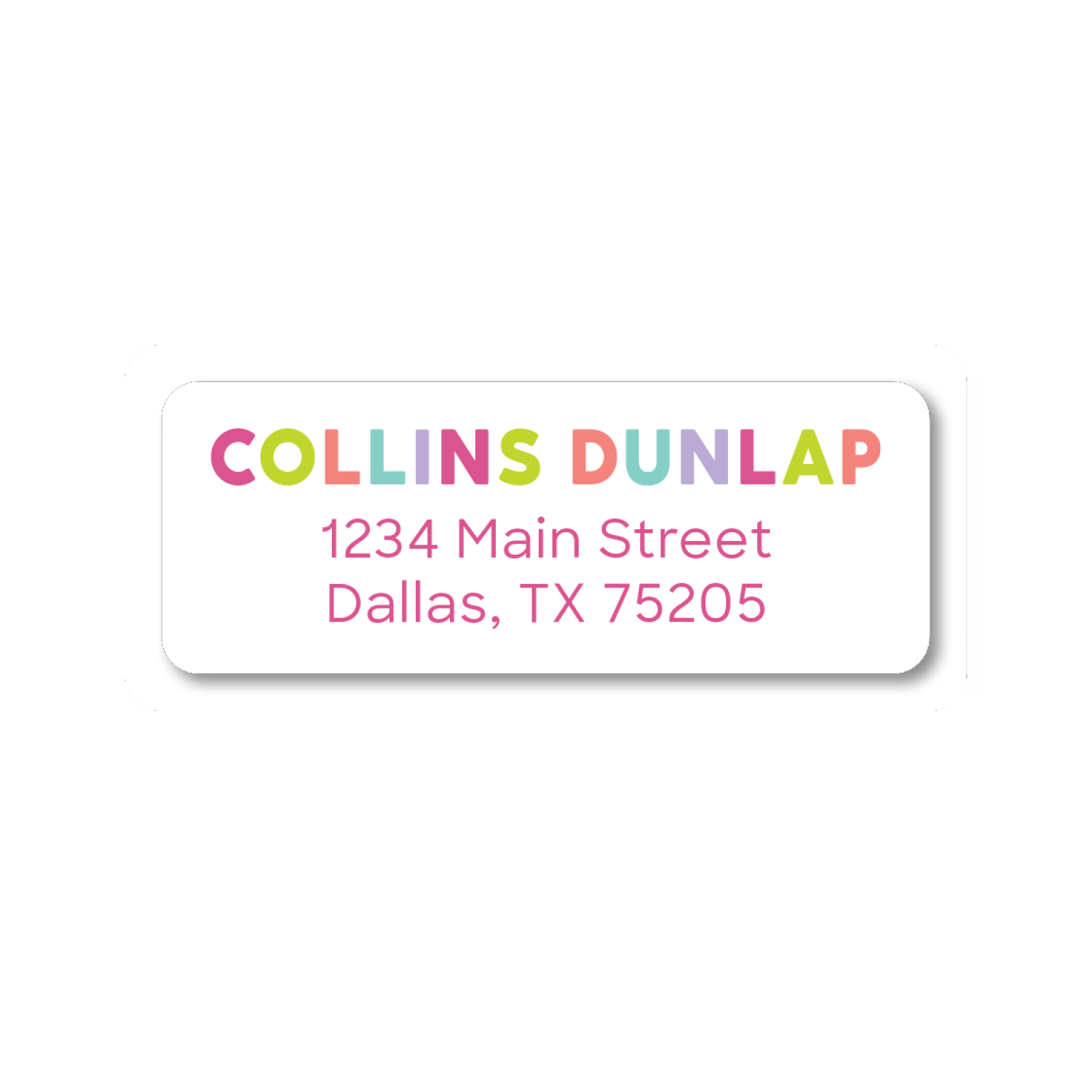 Multicolor Girls Block Print Return Address Label