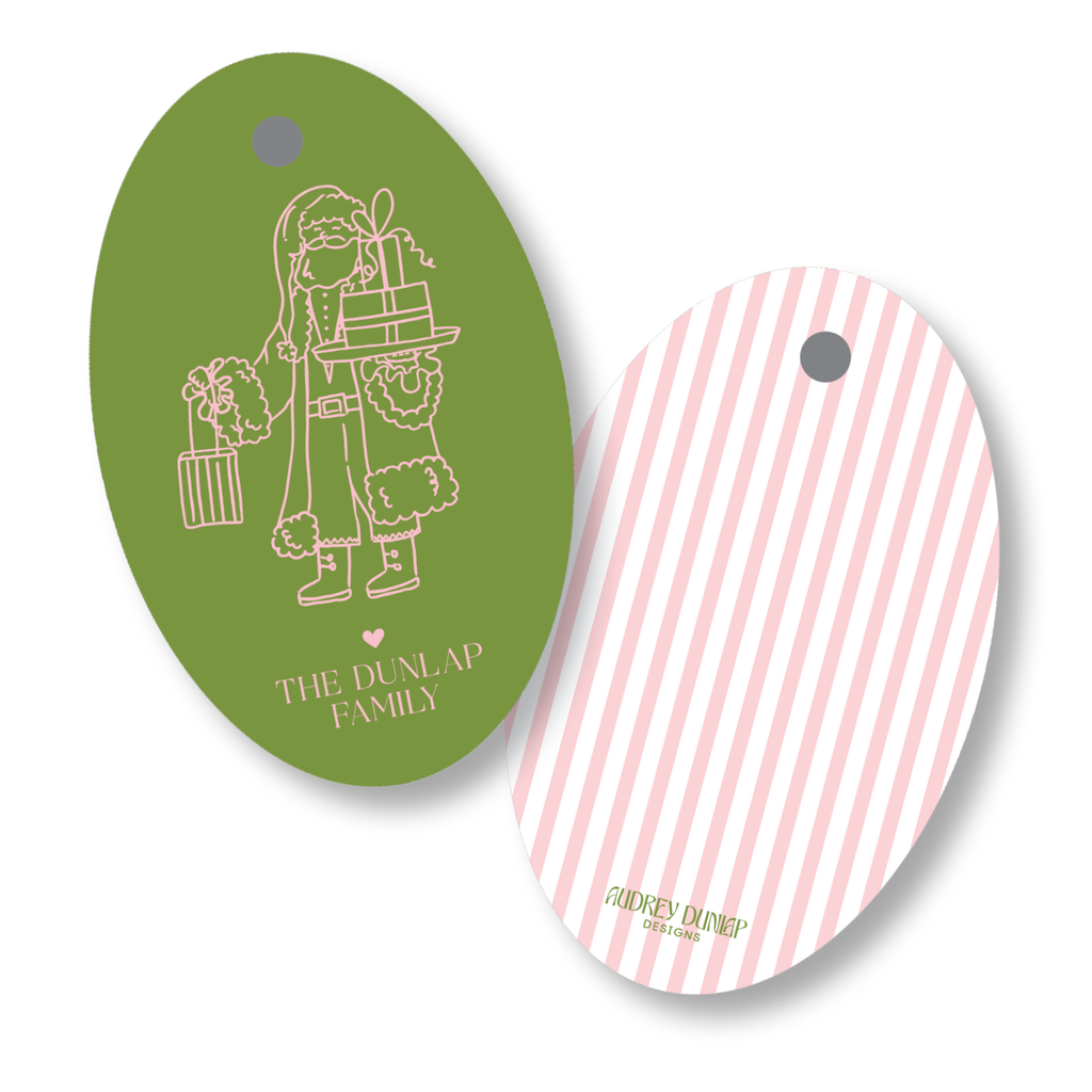 Santa Oval Tag