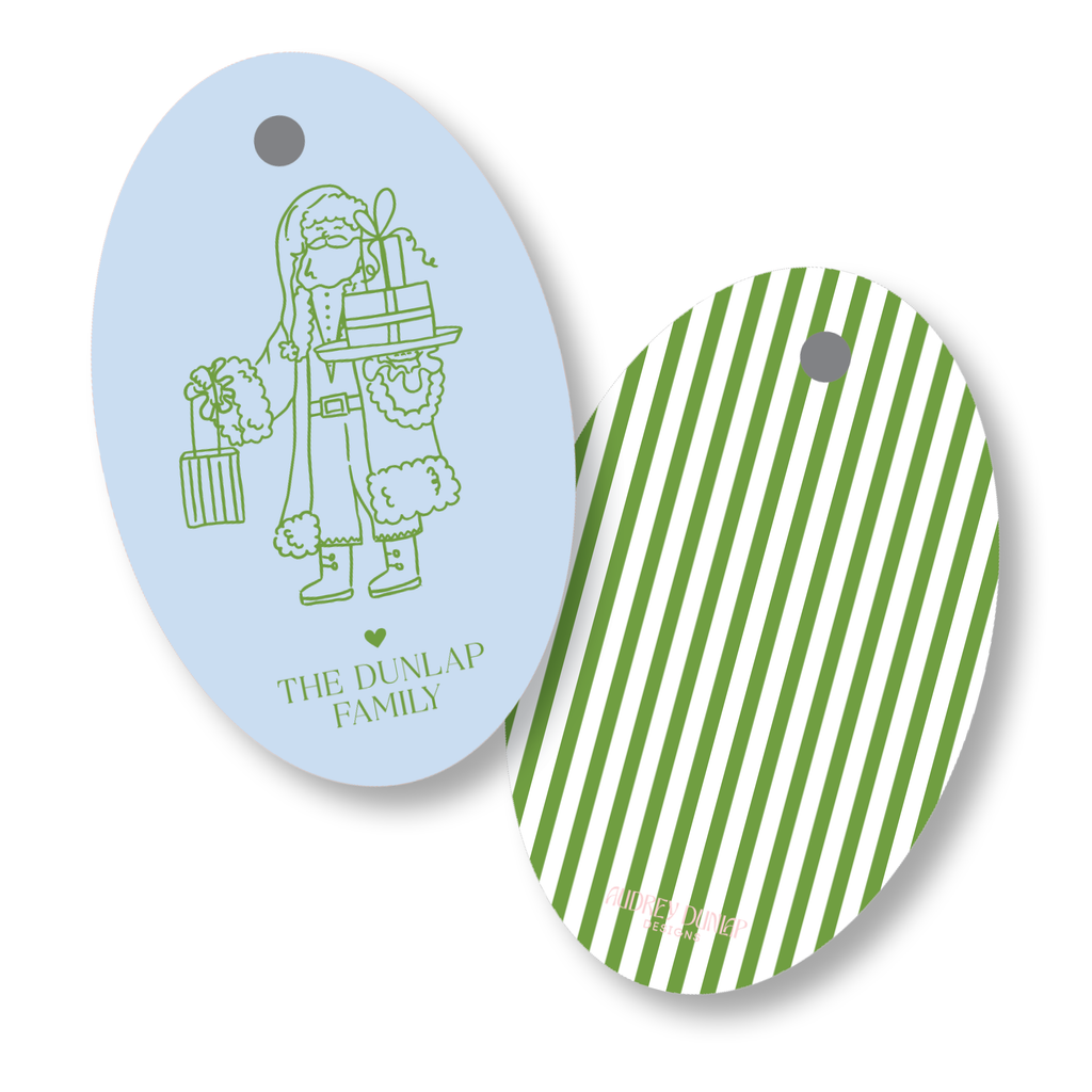 Santa Oval Tag