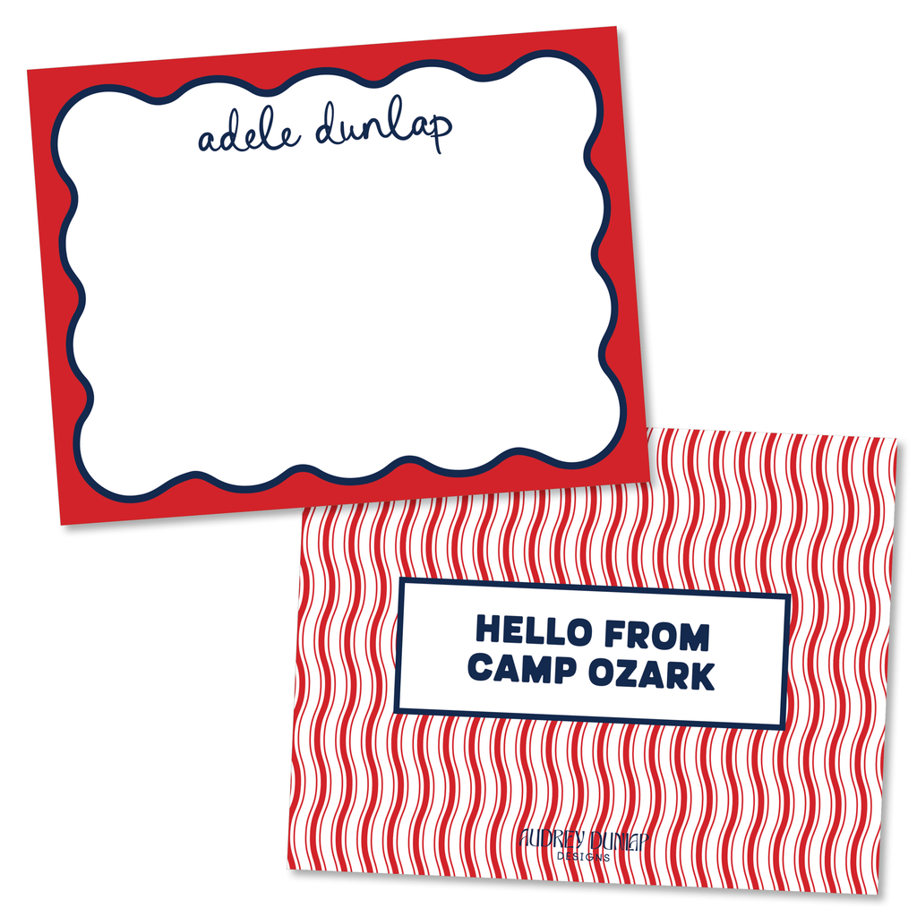 Wavy Border Camp Stationery