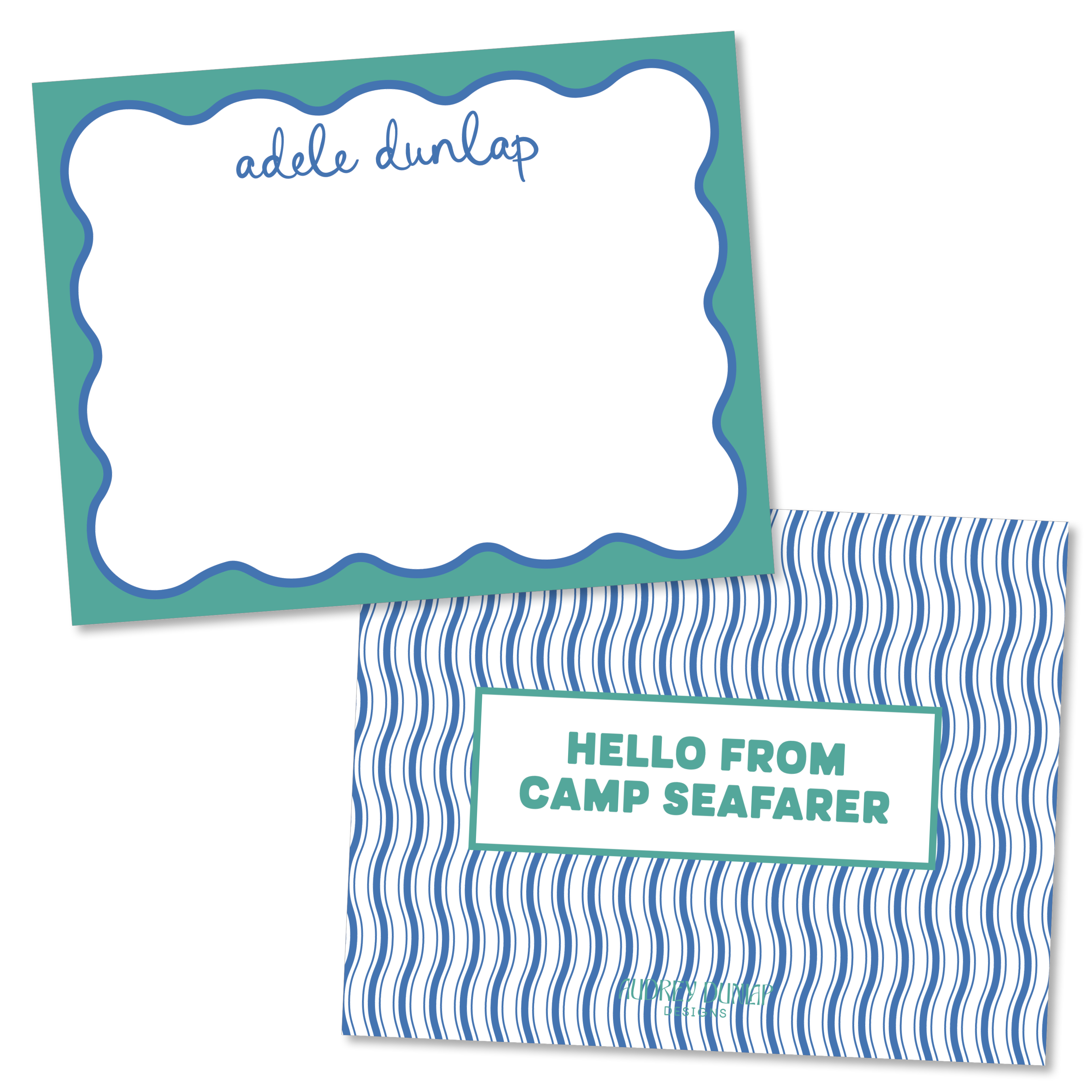 Wavy Border Camp Stationery