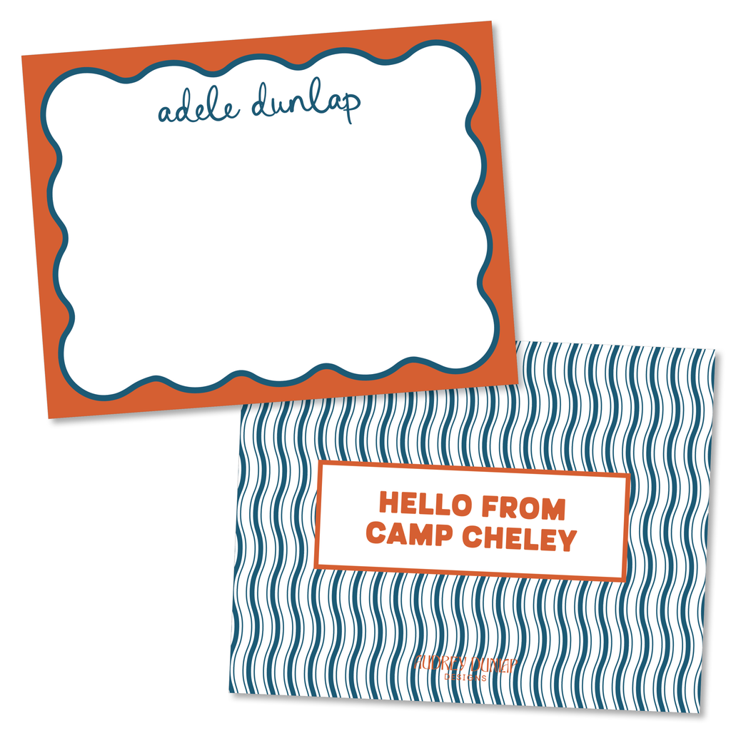 Wavy Border Camp Stationery