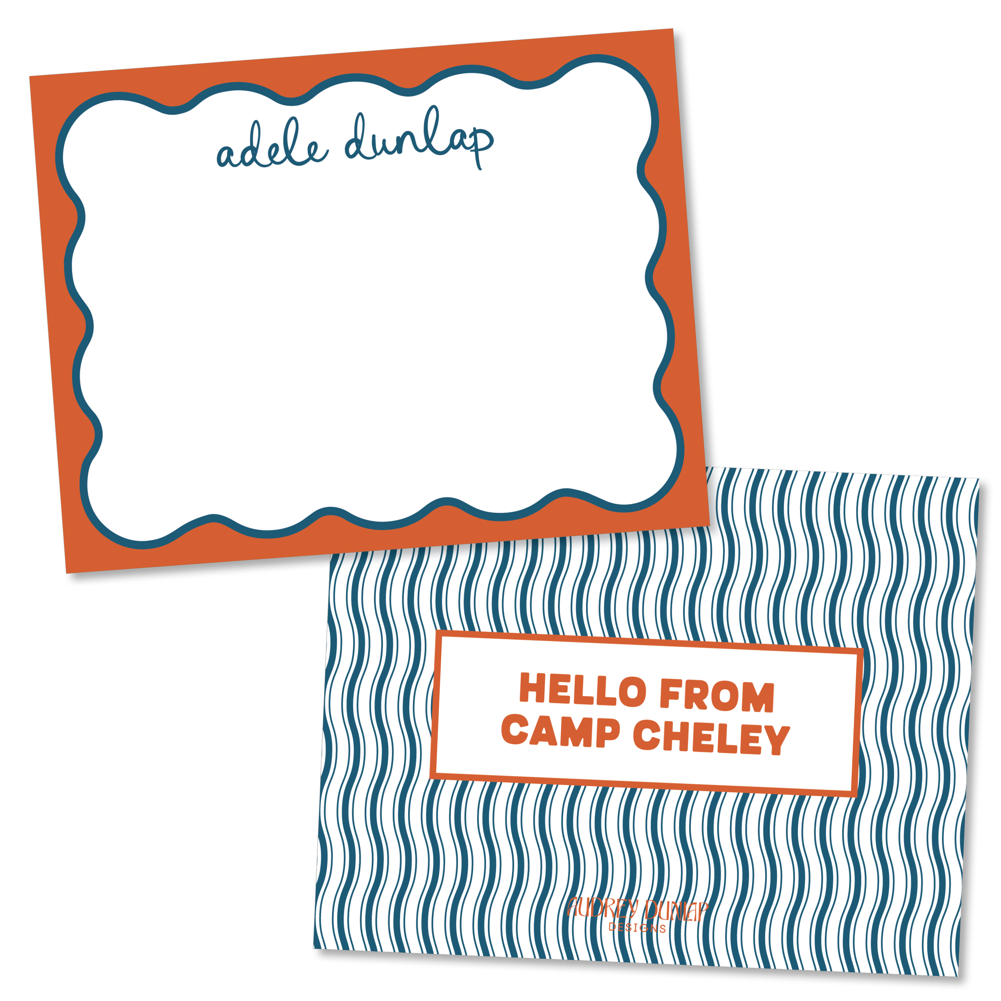 Wavy Border Camp Stationery