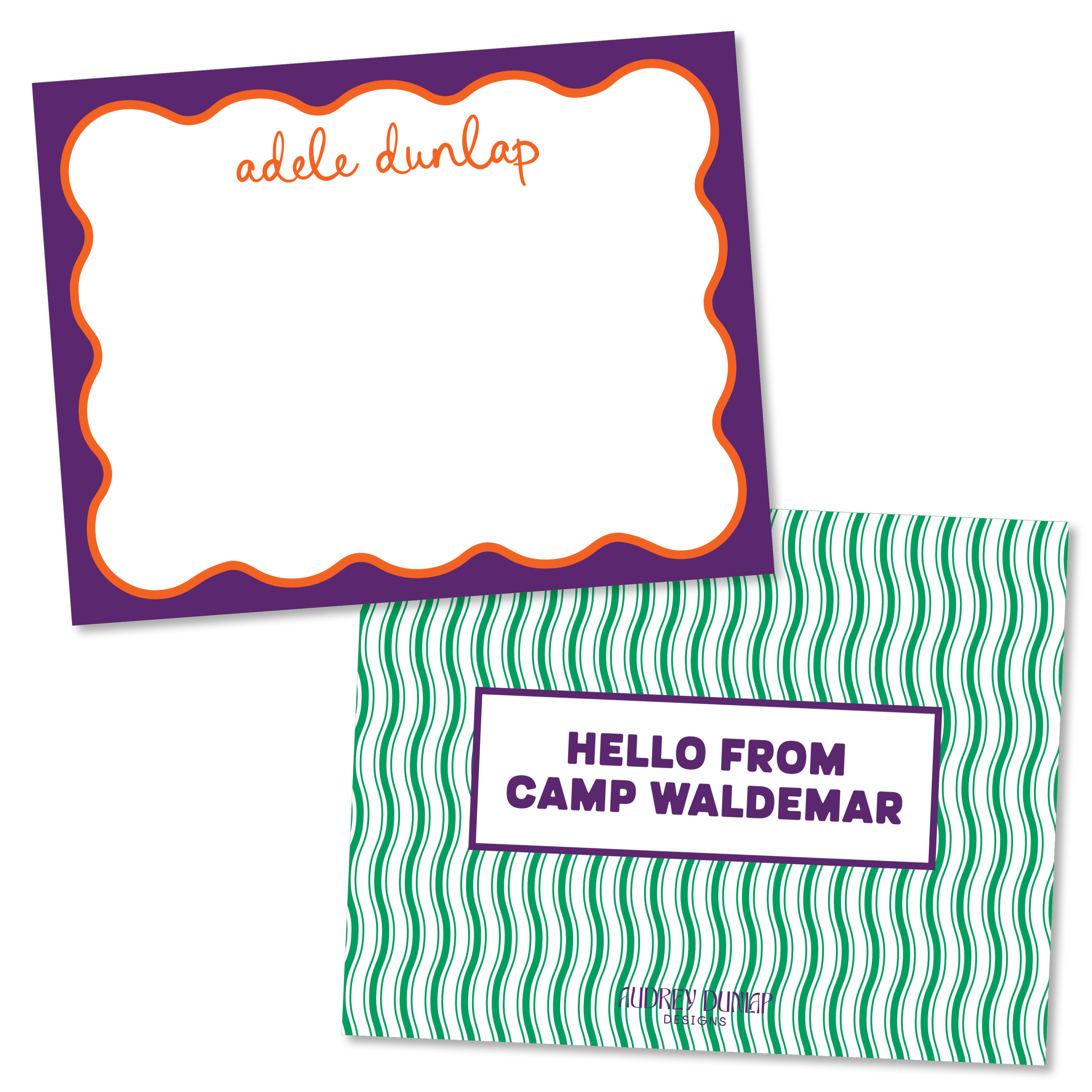 Wavy Border Camp Stationery