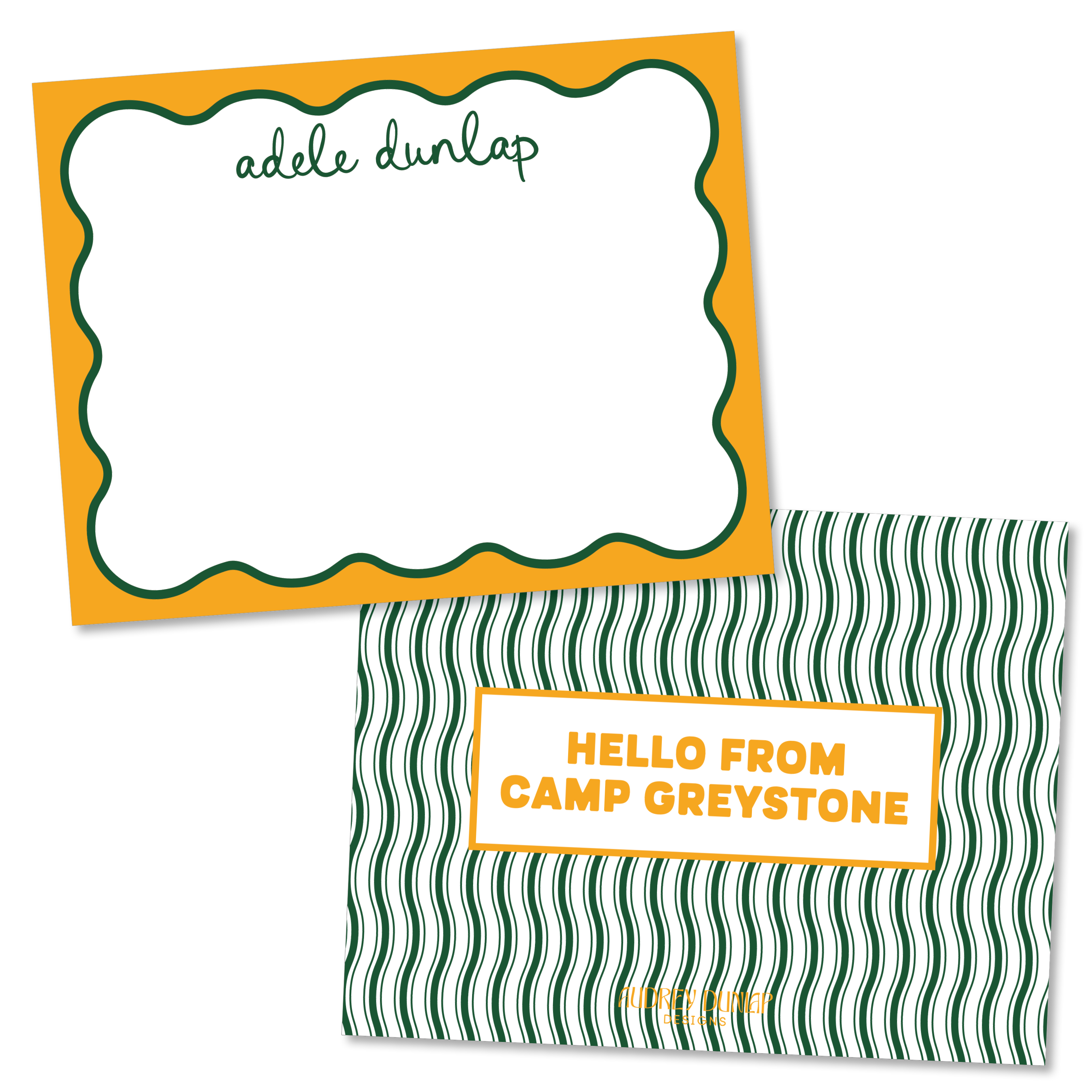 Wavy Border Camp Stationery