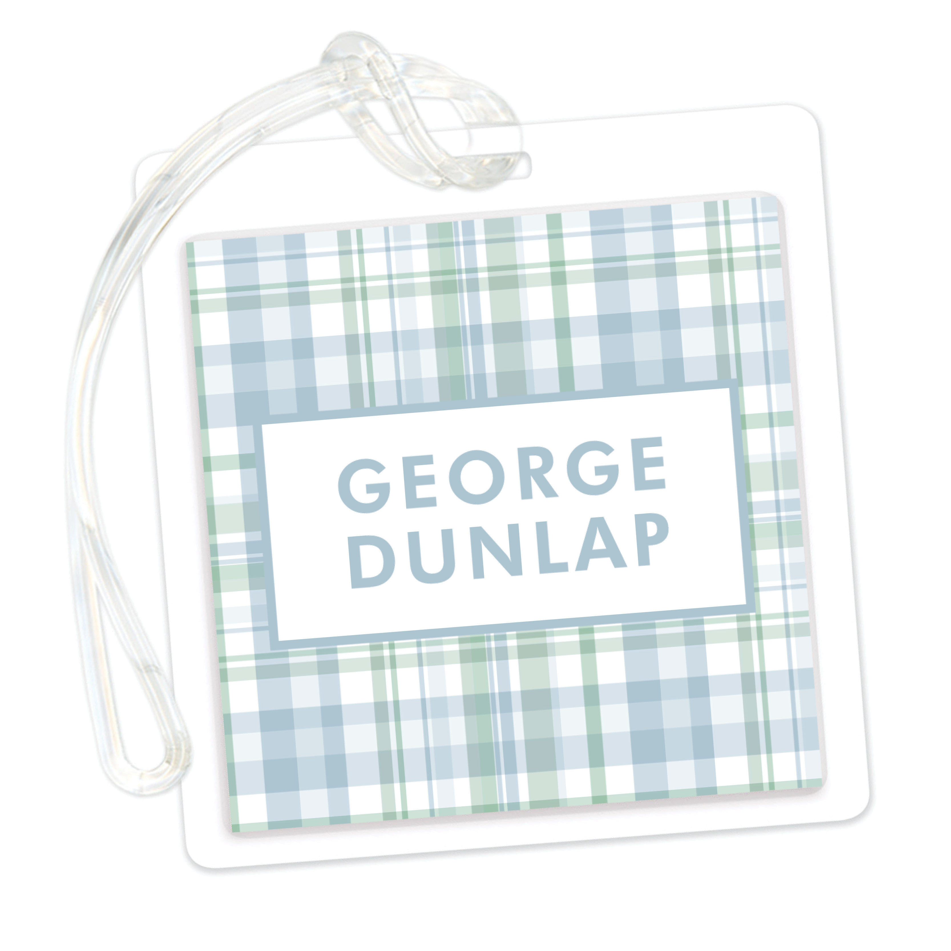 Blue & Green Plaid Bag Tag