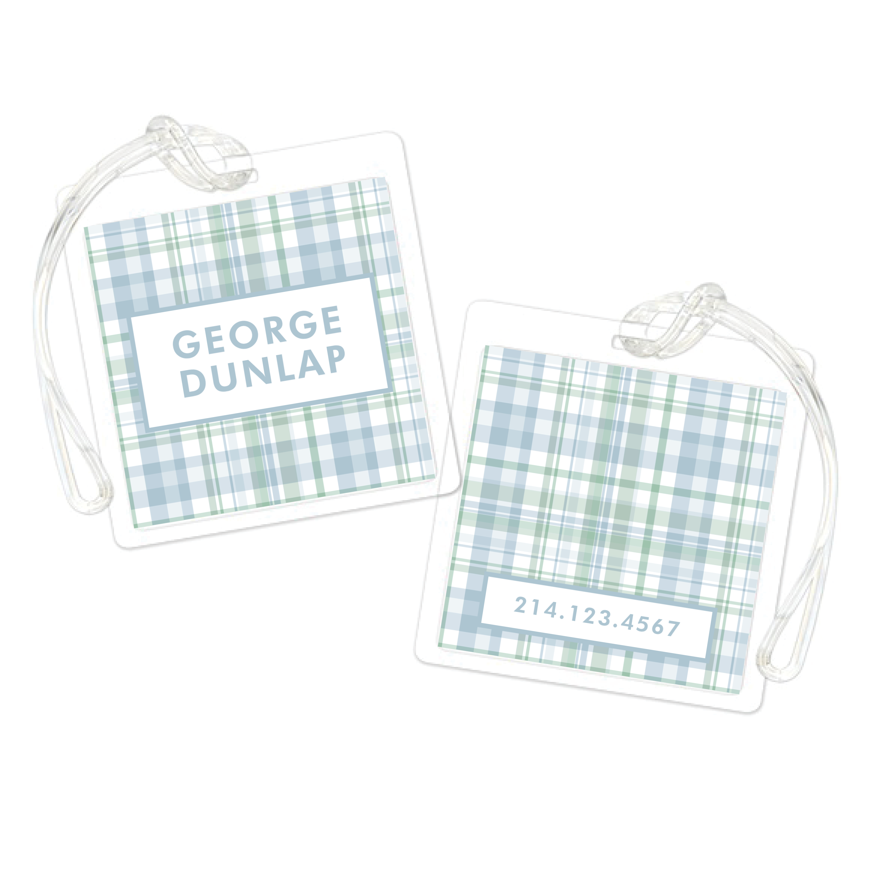 Blue & Green Plaid Bag Tag