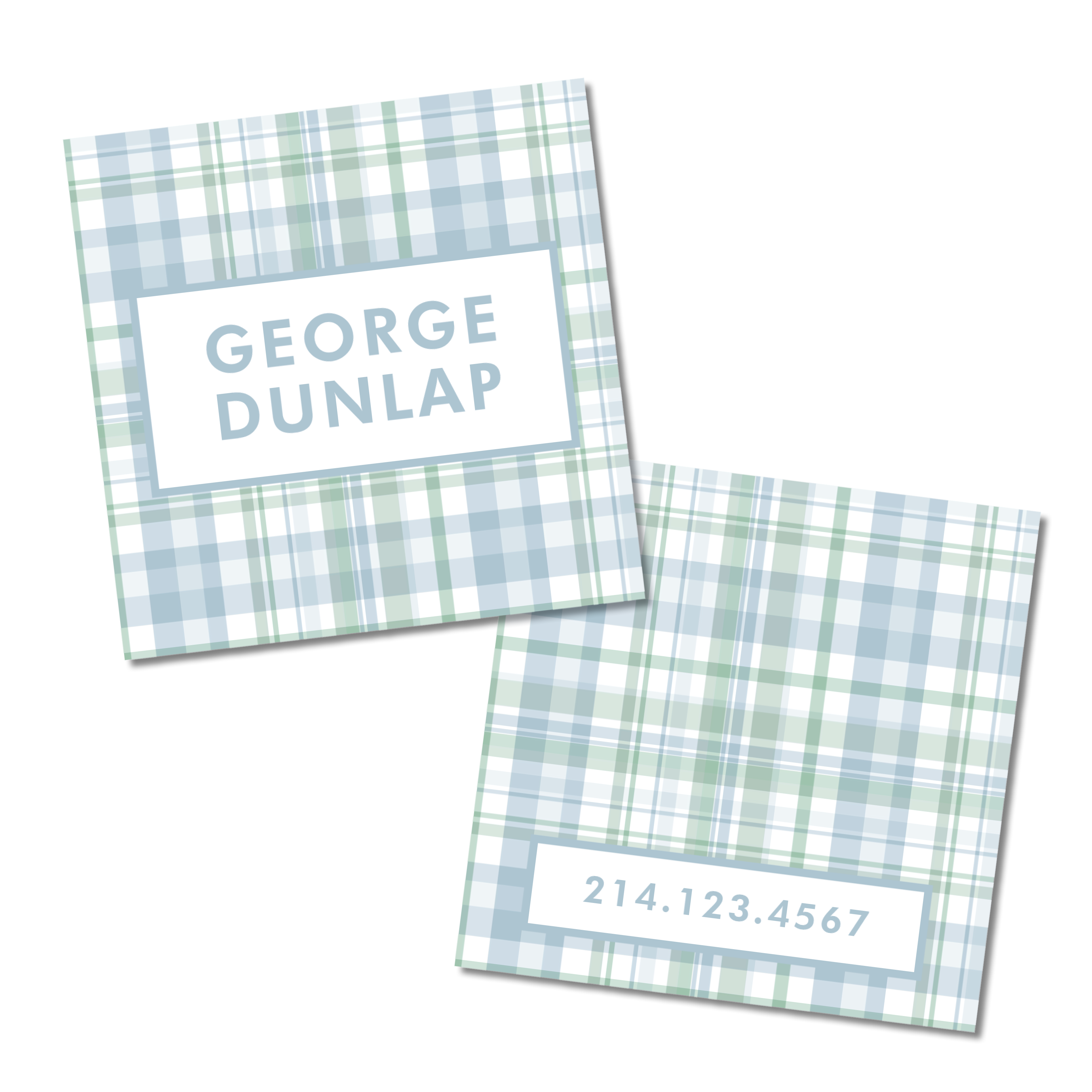 Blue & Green Plaid Bag Tag