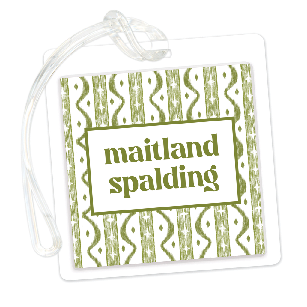 Ikat Green Bag Tag