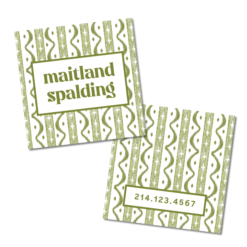 Ikat Green Bag Tag
