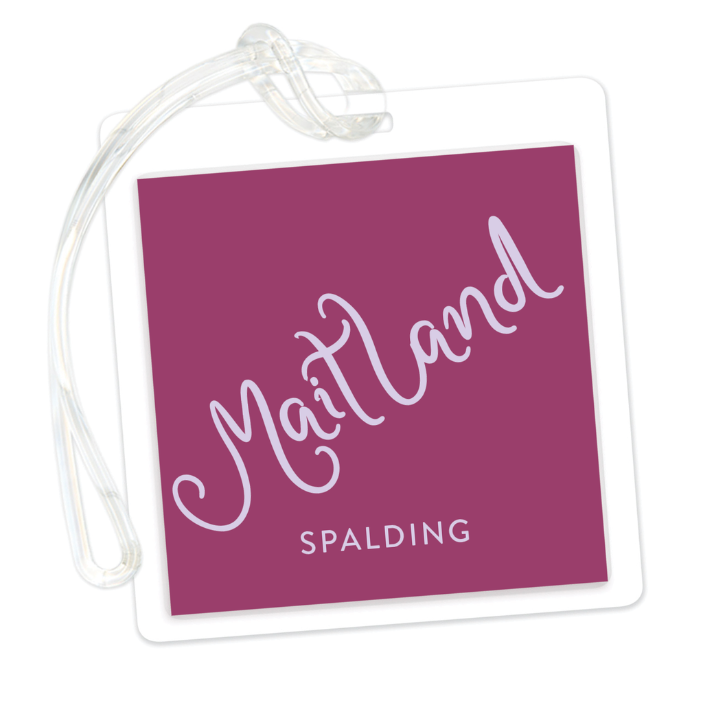 Large Script Name with Wavy Stripes Bag Tag