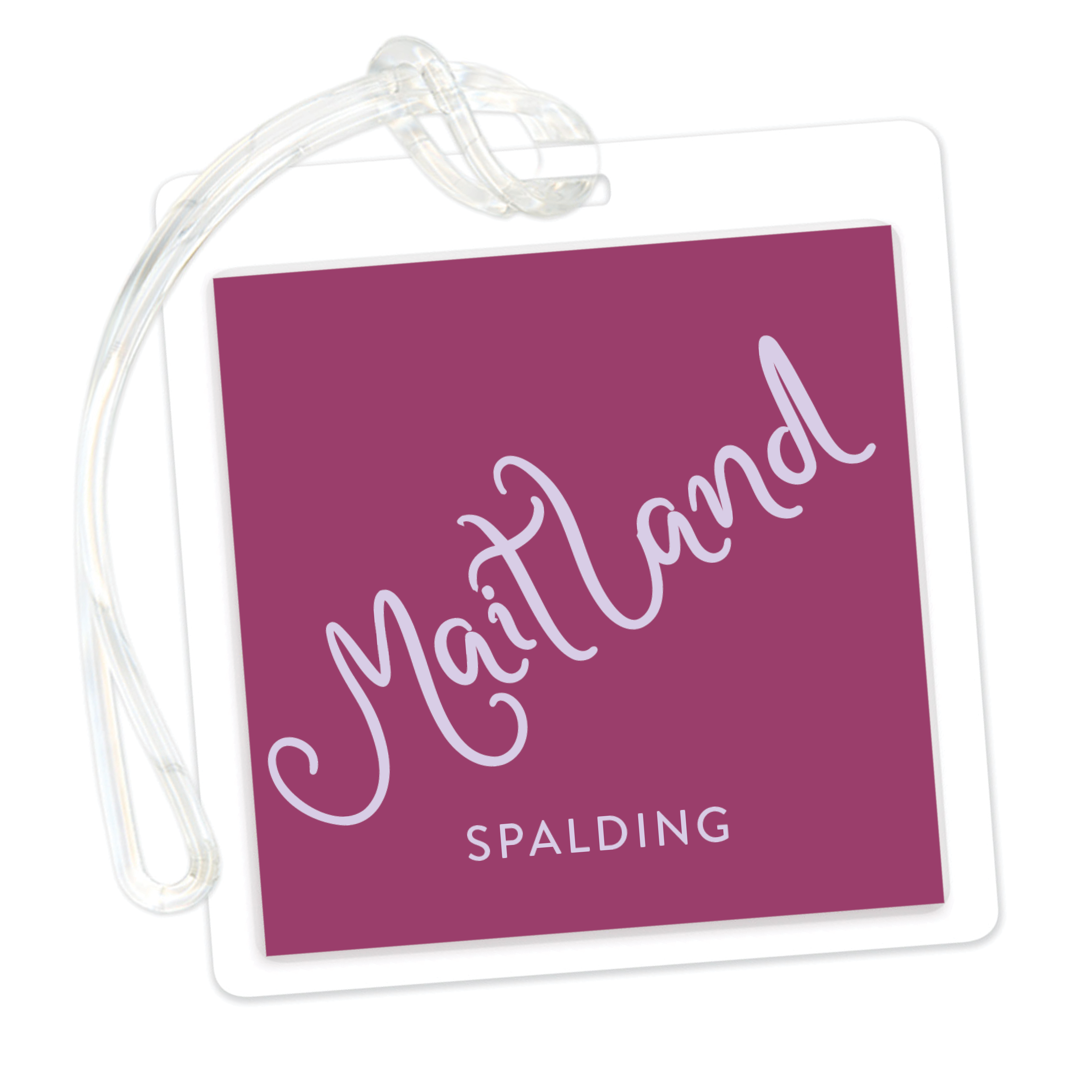 Large Script Name with Wavy Stripes Bag Tag
