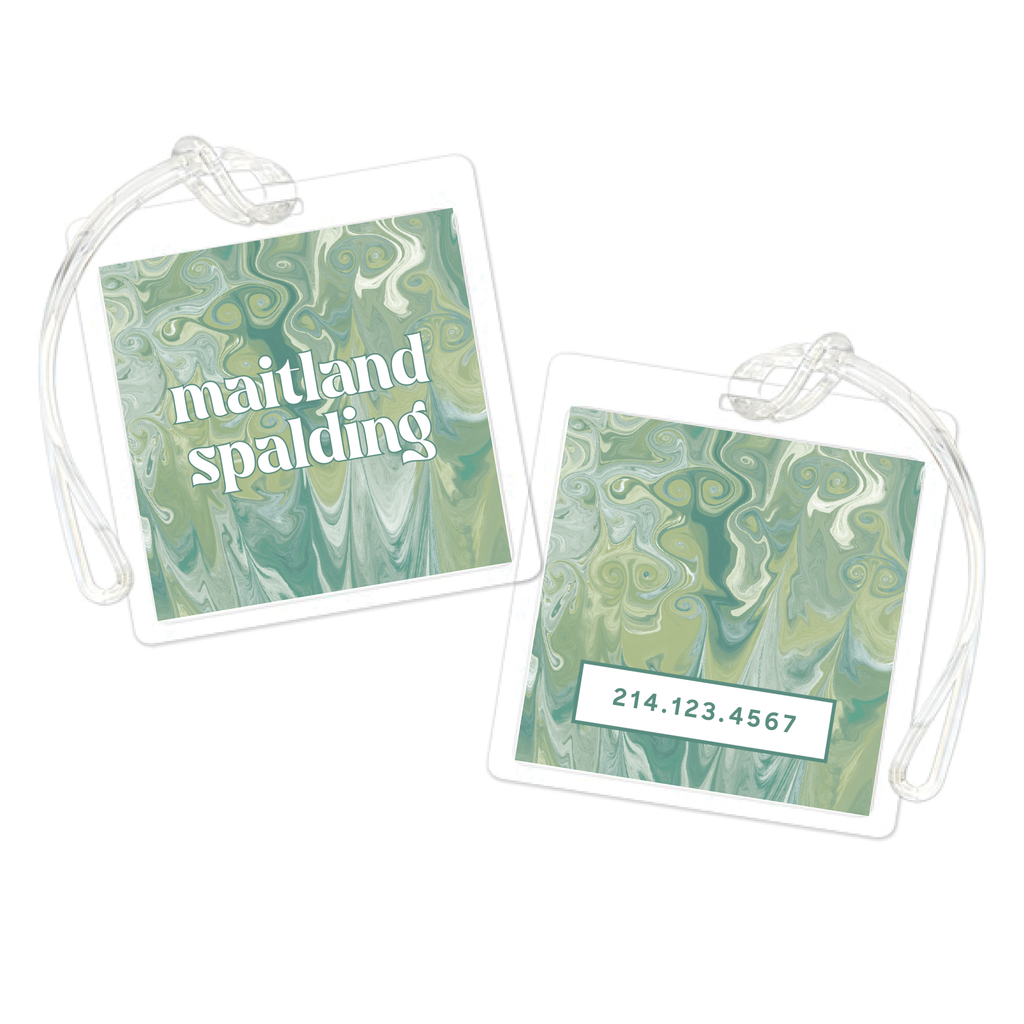Marbled Green Bag Tag
