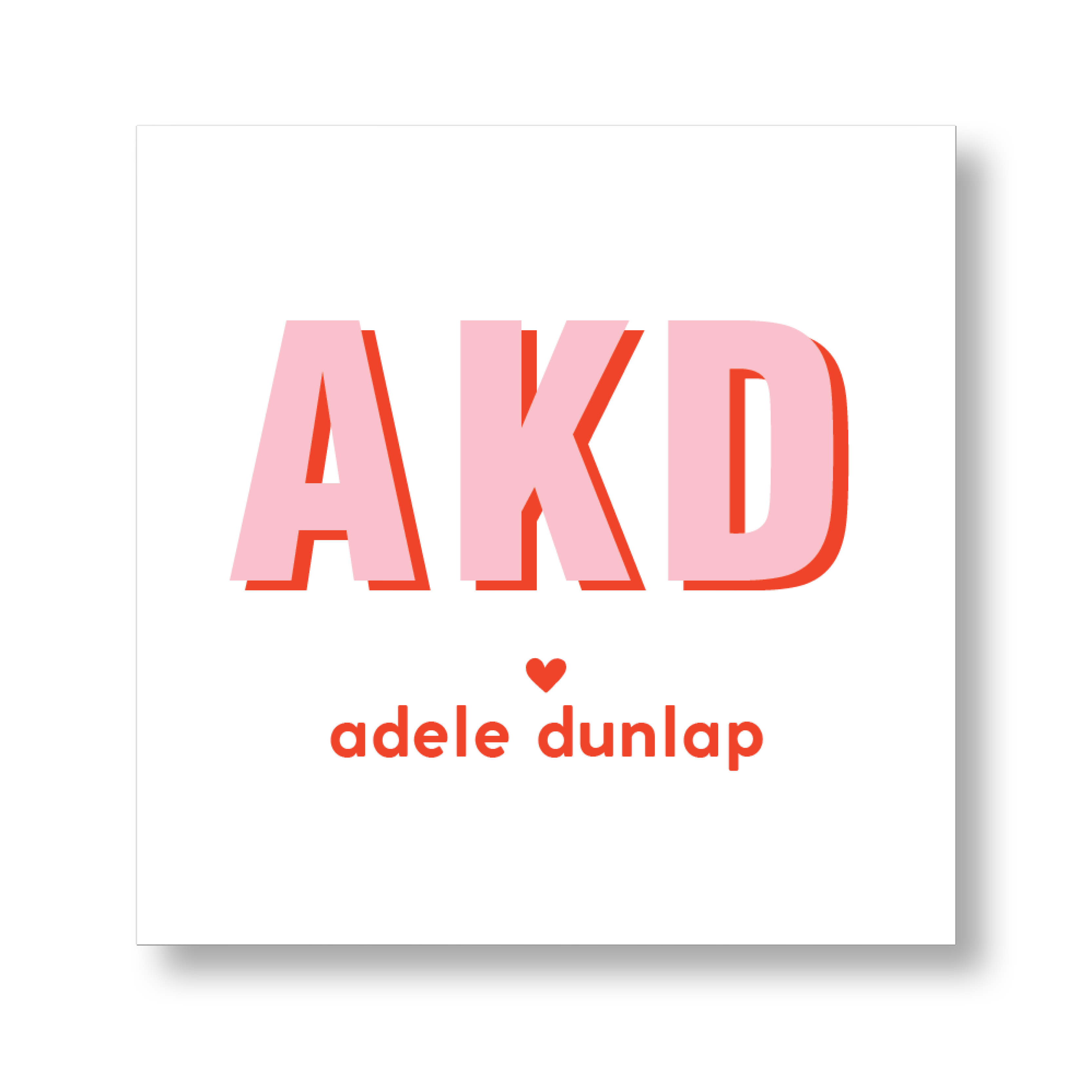 Block Shadow Girls Initials Sticker