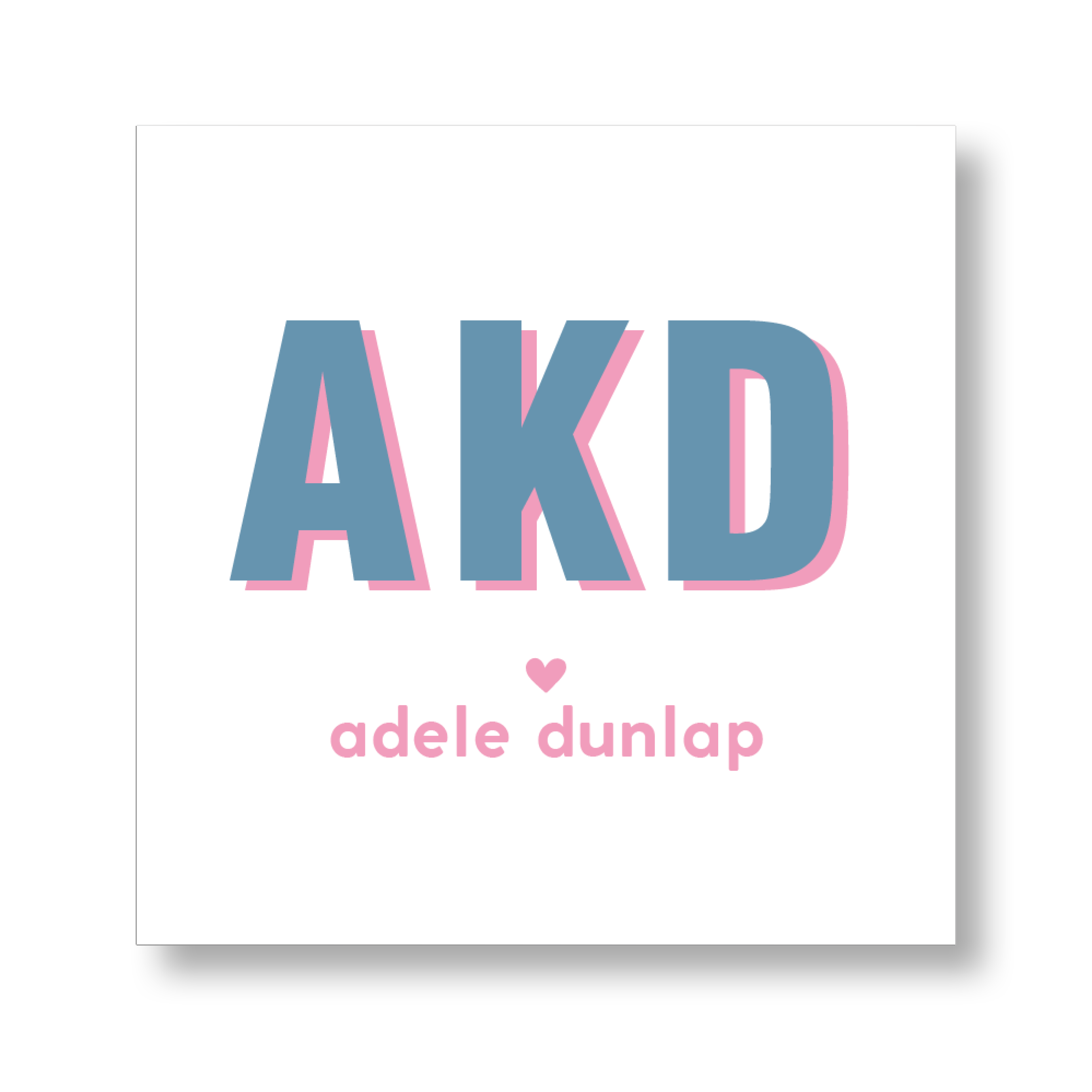 Block Shadow Girls Initials Sticker