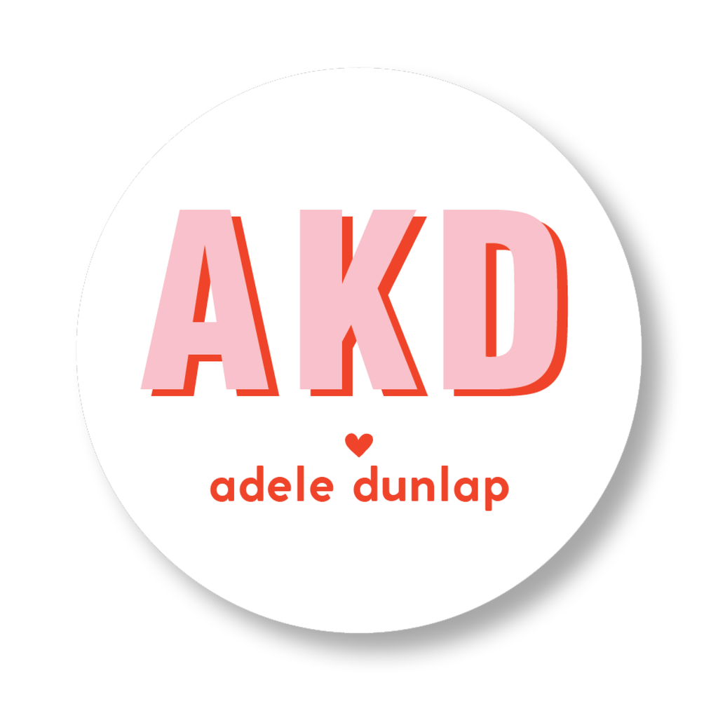 Block Shadow Girls Initials Sticker