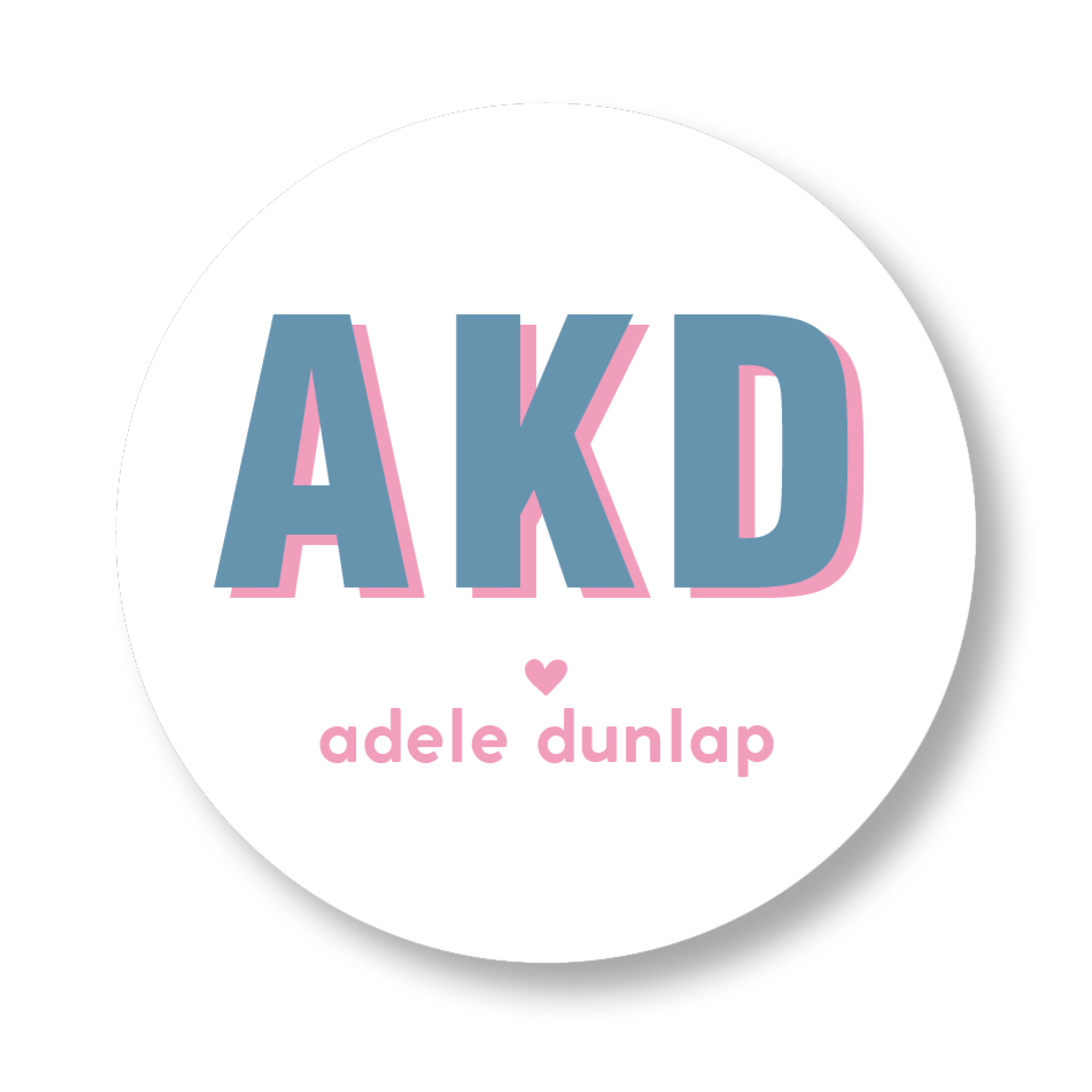 Block Shadow Girls Initials Sticker