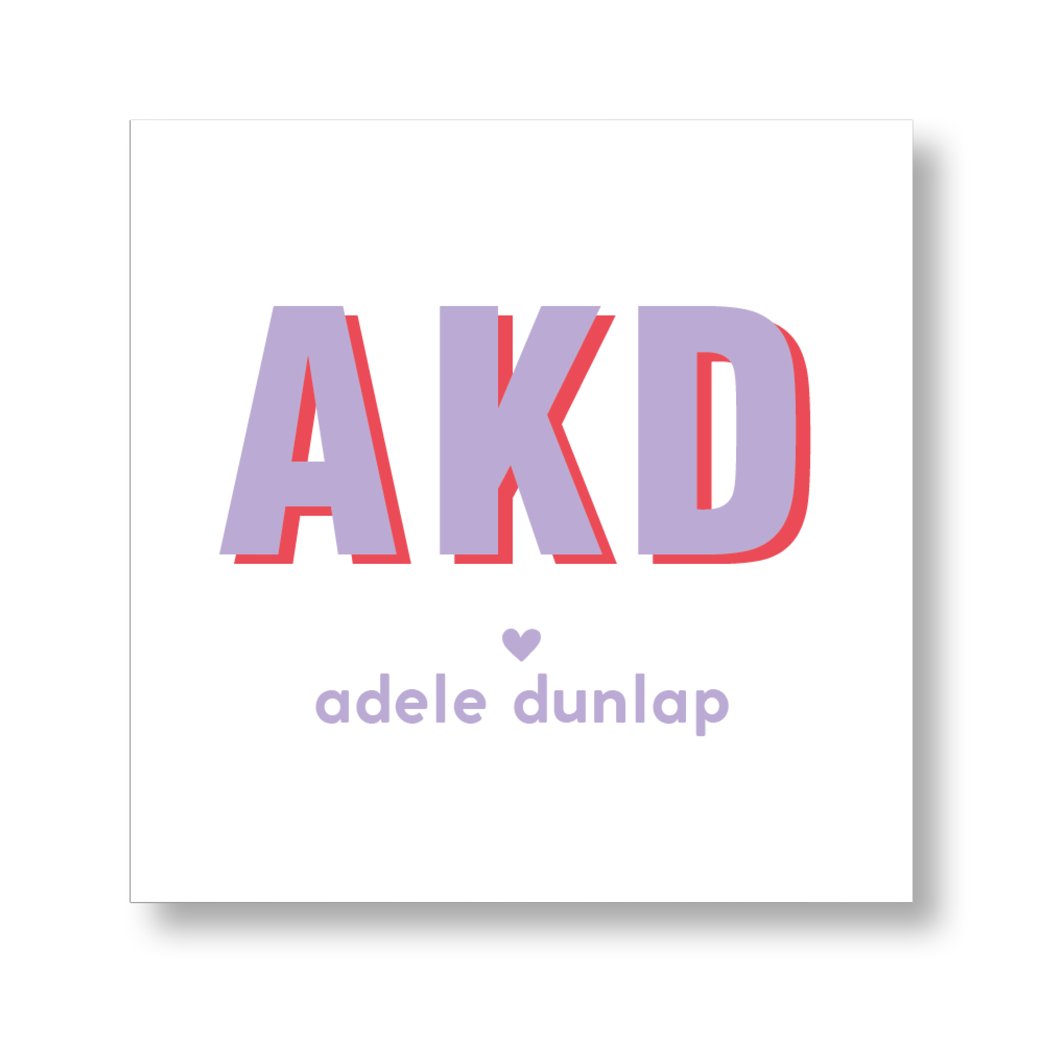 Block Shadow Girls Initials Sticker