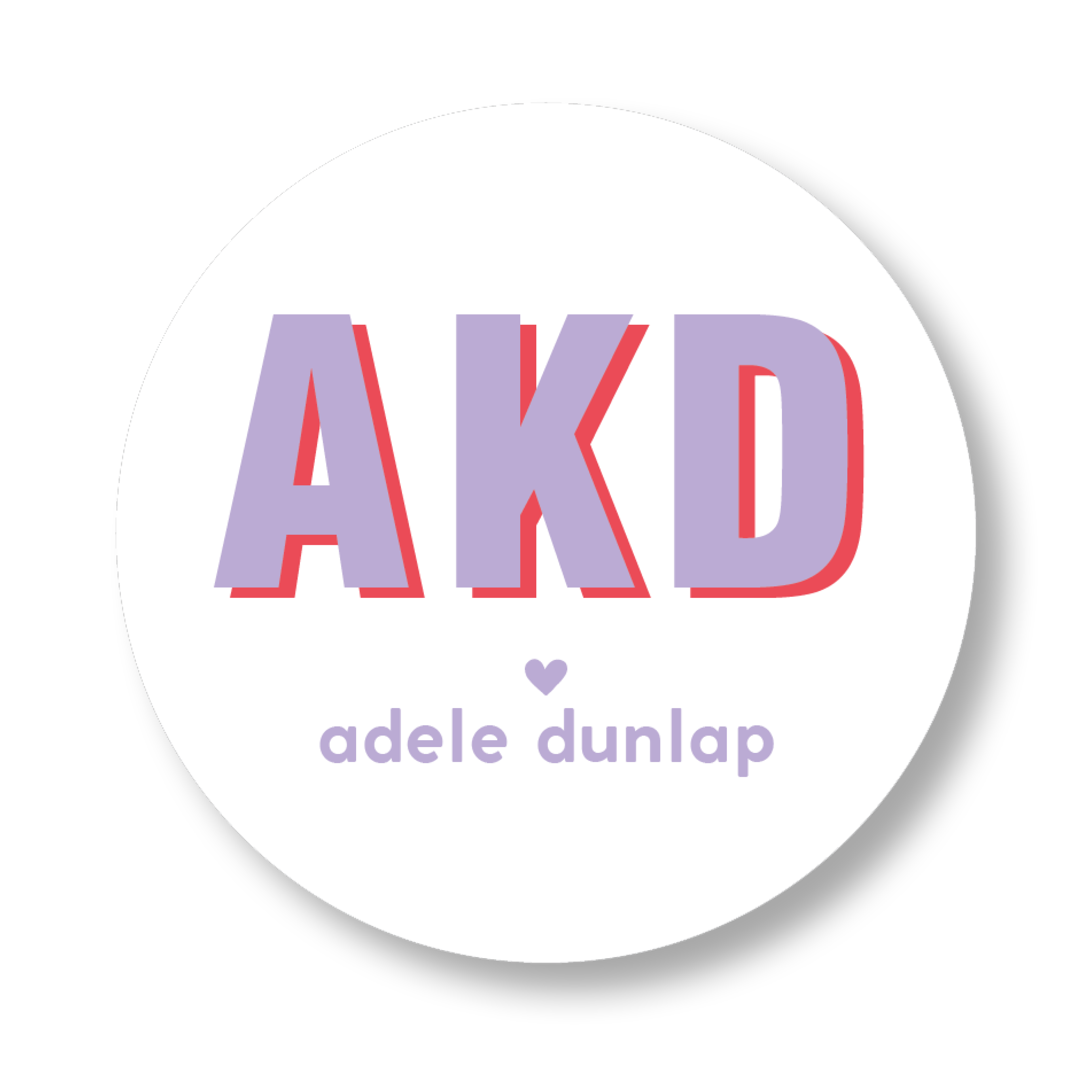 Block Shadow Girls Initials Sticker