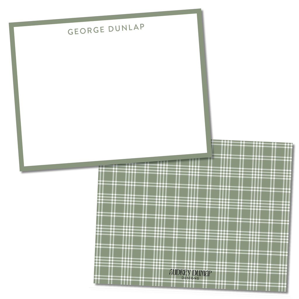 Small Plaid Stationery - Solid