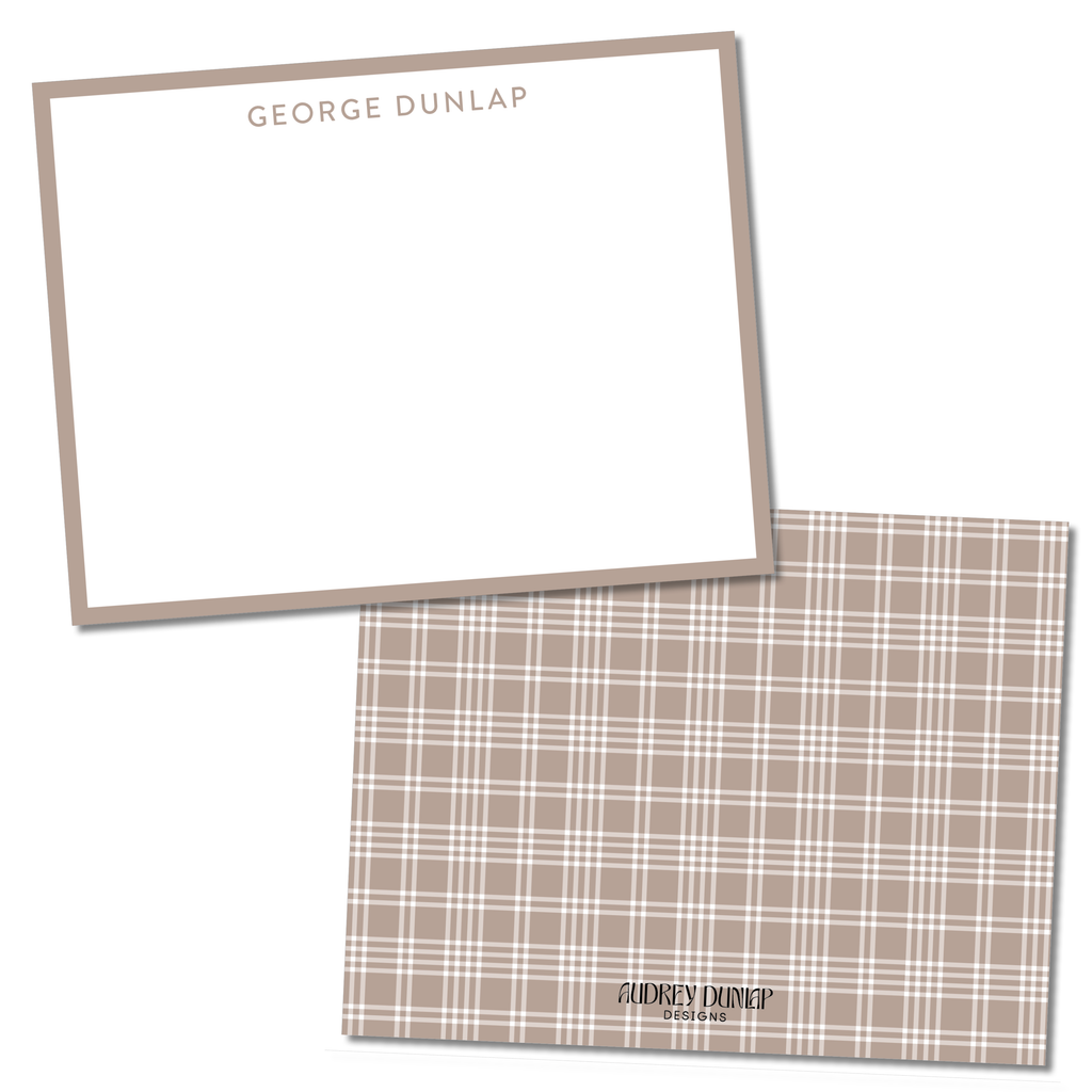 Small Plaid Stationery - Solid